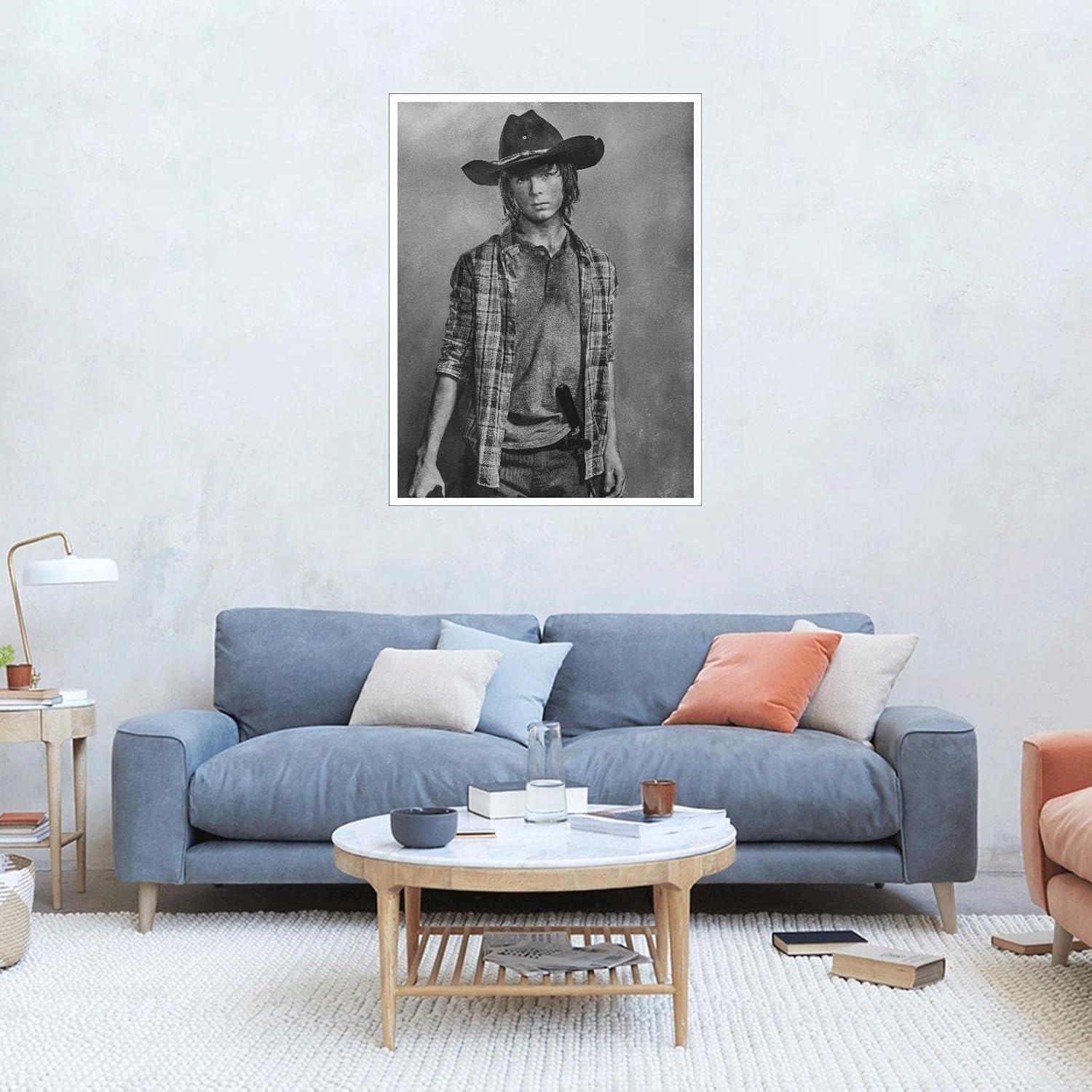 PAMVINT Dead Poster Carl Grimes Wall Art Zombie Daryl Negan Canvas Prints TV Movie Poster Poster For Home Office Cinema Decorations Unframed 10"x8"