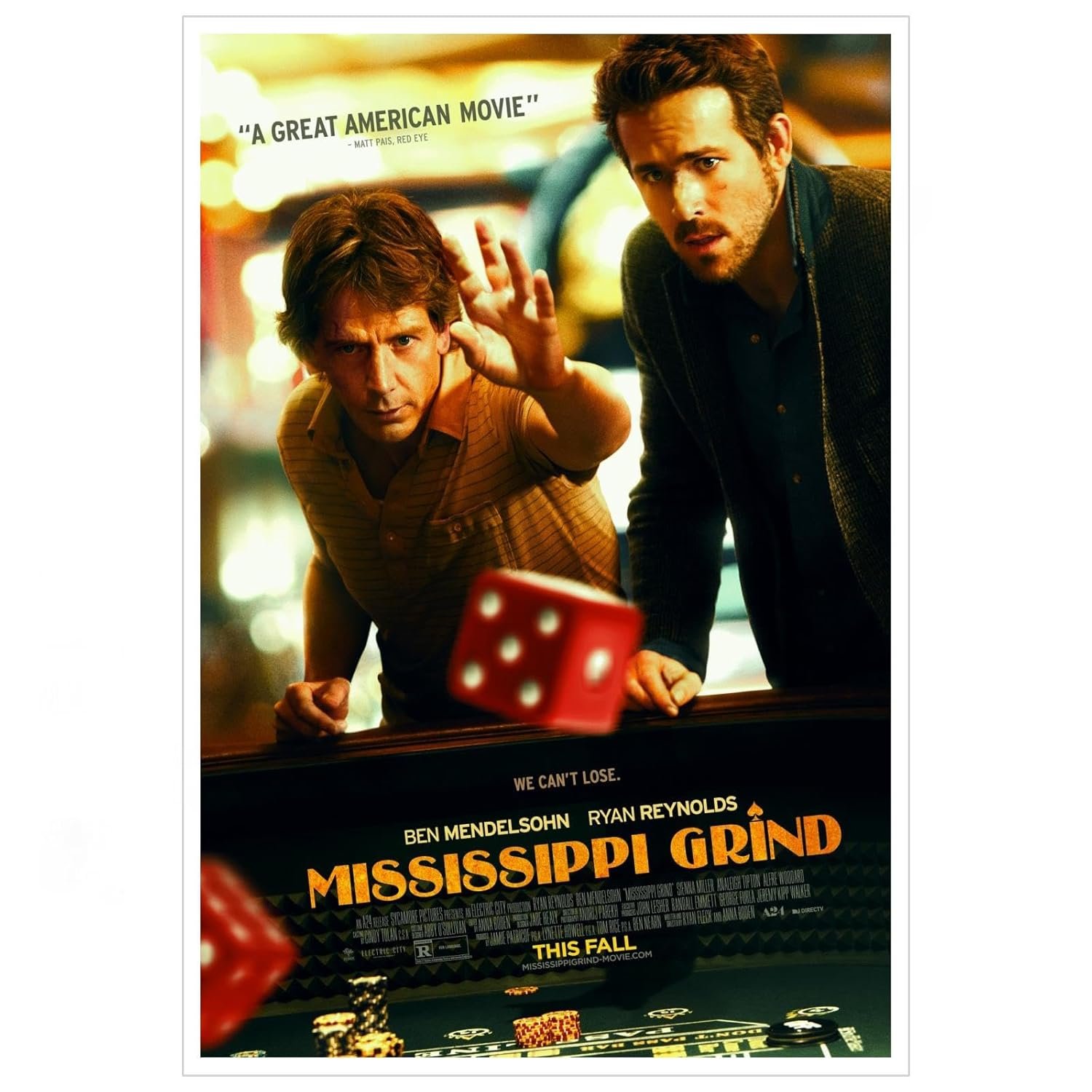 PAMVINT Mississippi Grind Movie Wall Art Artistic Posters Of Dormitory Bedroom Aesthetics Canvas Prints Room Decor Poster For Home Office Living Room Decorations Unframed 36"x24"