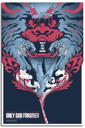 PAMVINT Only God Forgives Movie Wall Art Movie Poster Canvas Prints Horror Movie Poster Poster For Home Office Bedroom Decorations Unframed 24"x16"