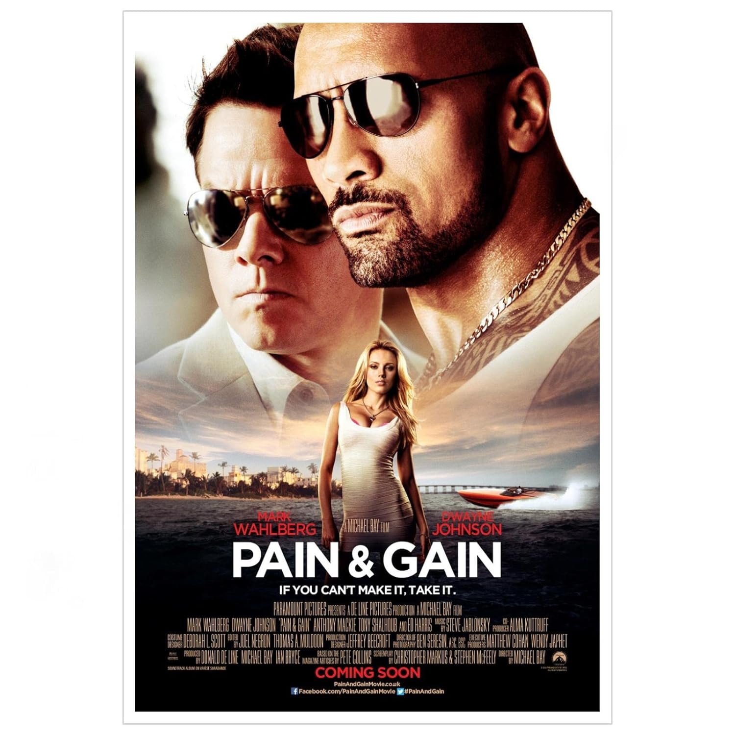 PAMVINT Pain And Gain Movie Wall Art If You Can't Make It, Take It Canvas Prints Action Movies Poster Poster For Home Office Living Room Decorations Unframed 36"x24"