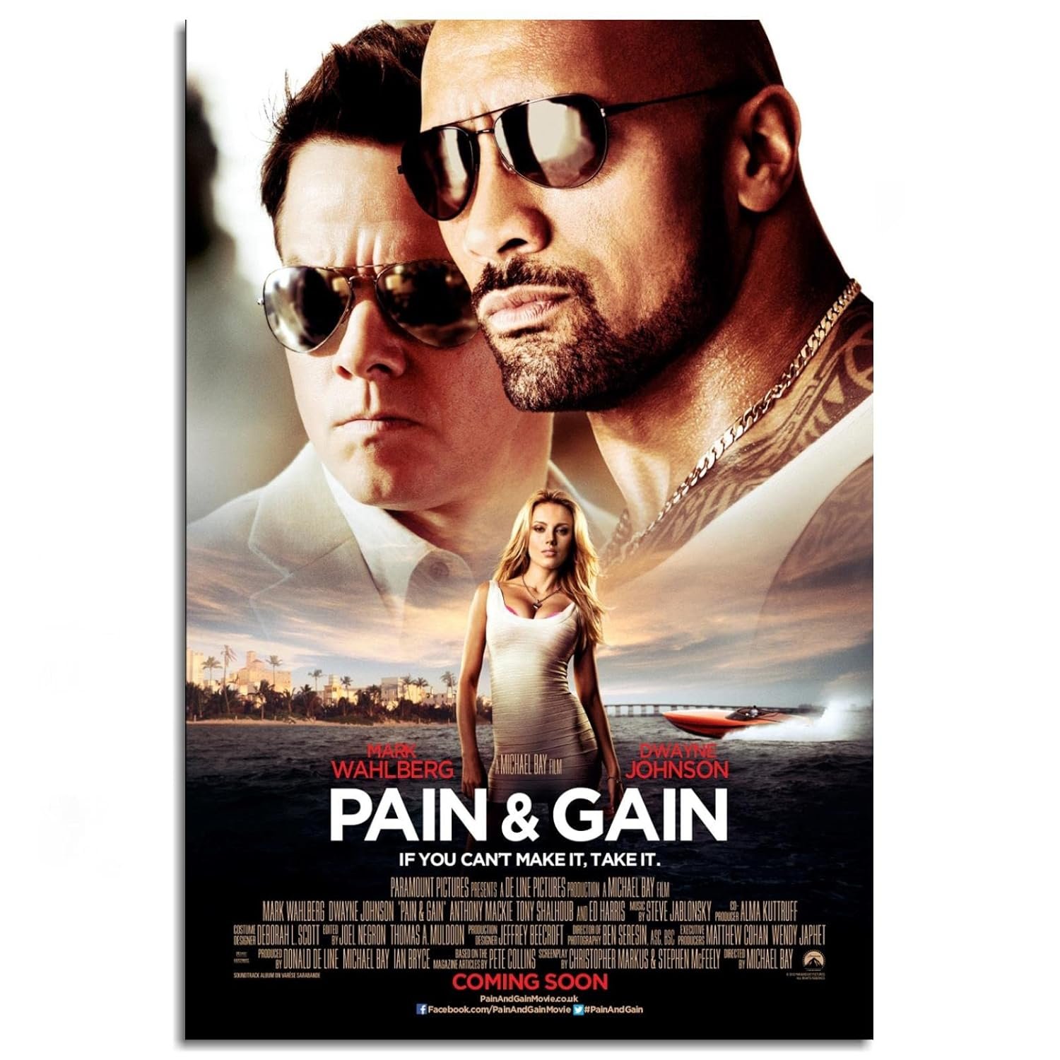PAMVINT Pain And Gain Movie Wall Art If You Can't Make It, Take It Canvas Prints Action Movies Poster Poster For Home Office Living Room Decorations Unframed 36"x24"
