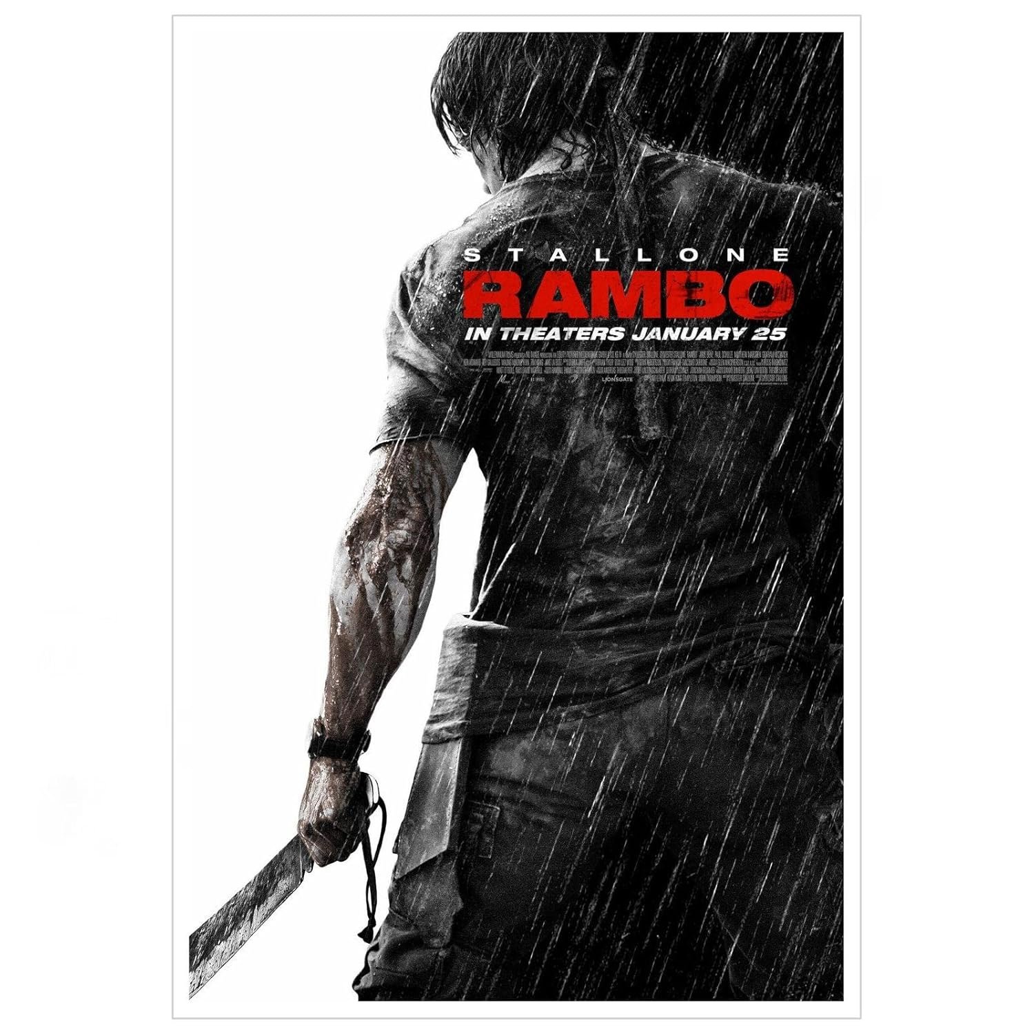 PAMVINT Rambo Movie Wall Art Classic Film Poster Canvas Prints Action Movies Poster Poster For Home Office Bedroom Decorations Unframed 36"x24"
