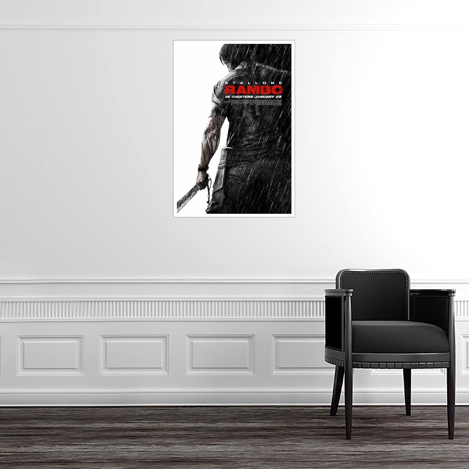 PAMVINT Rambo Movie Wall Art Classic Film Poster Canvas Prints Action Movies Poster Poster For Home Office Bedroom Decorations Unframed 36"x24"