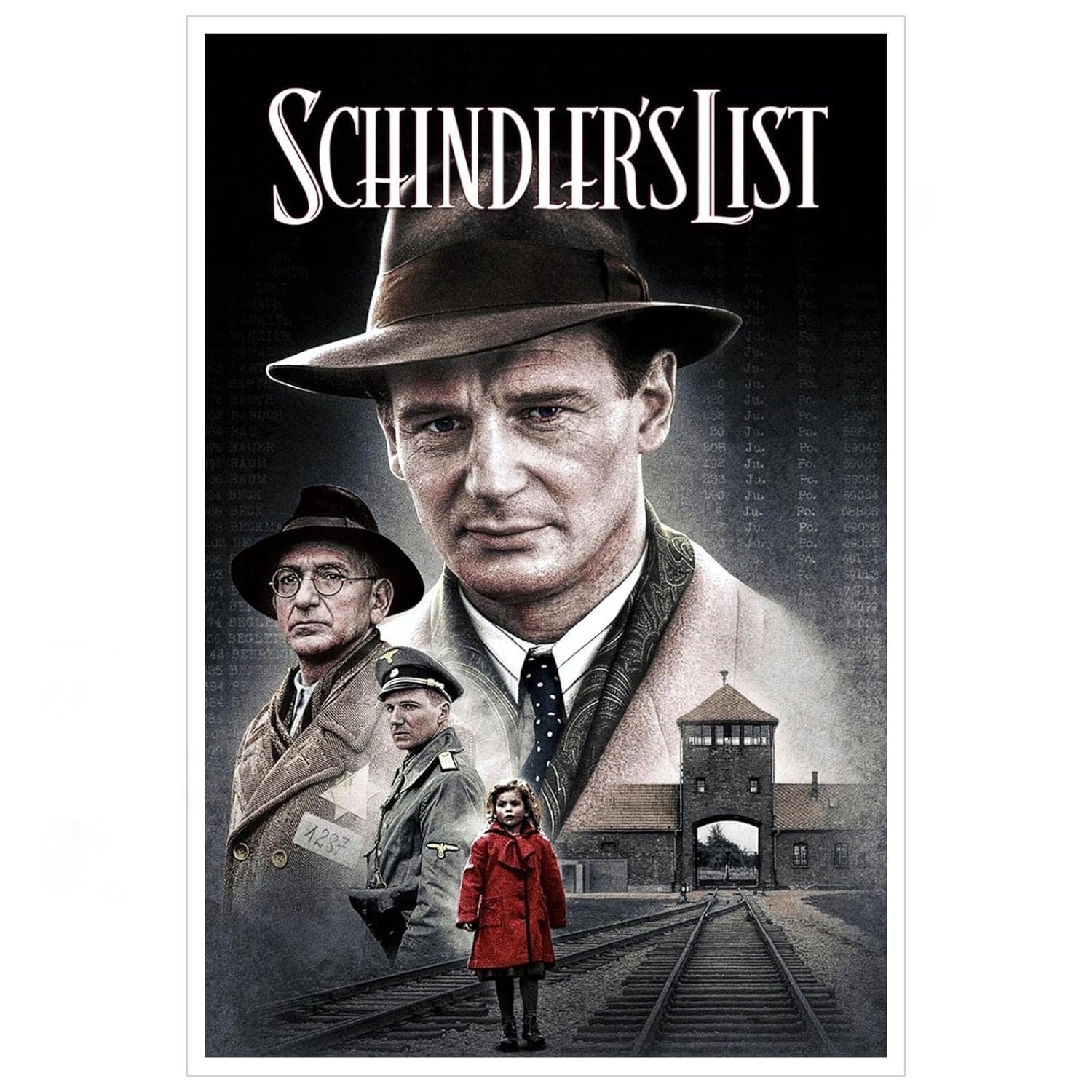 PAMVINT Schindler's List Movie Poster History Biography Drama Canvas Prints Classic Film Movie Poster Wall Art For Home Office Cinema Decorations Unframed 18"x12"