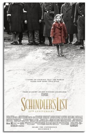 PAMVINT Schindler's List Movie Poster History Biography Drama Canvas Prints Classic Film Movie Poster Wall Art For Home Office Cinema Decorations Unframed 36"x24"