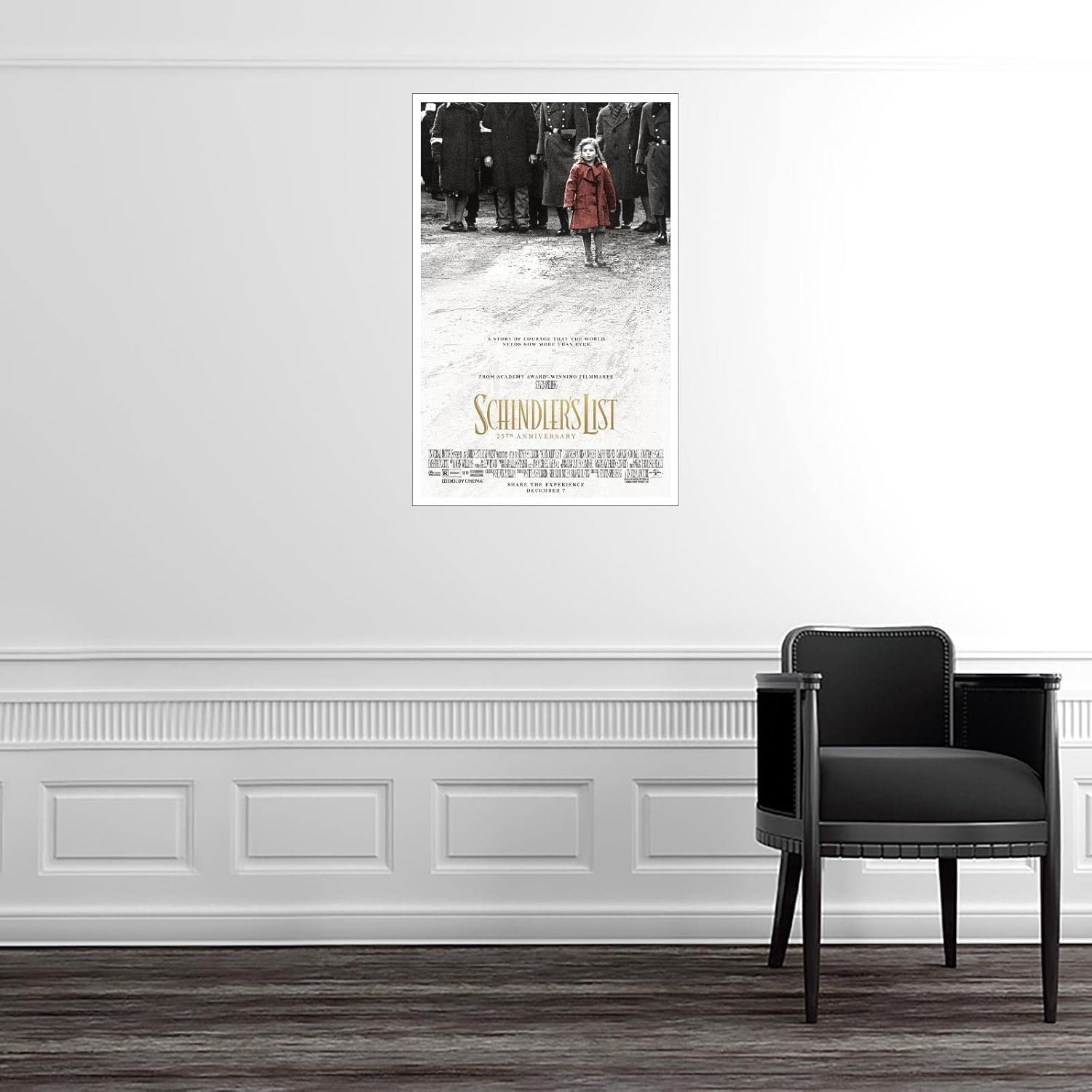 PAMVINT Schindler's List Movie Poster History Biography Drama Canvas Prints Classic Film Movie Poster Wall Art For Home Office Cinema Decorations Unframed 36"x24"