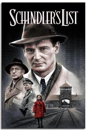 PAMVINT Schindler's List Movie Poster History Biography Drama Canvas Prints Classic Film Movie Poster Wall Art For Home Office Cinema Decorations Unframed 18"x12"