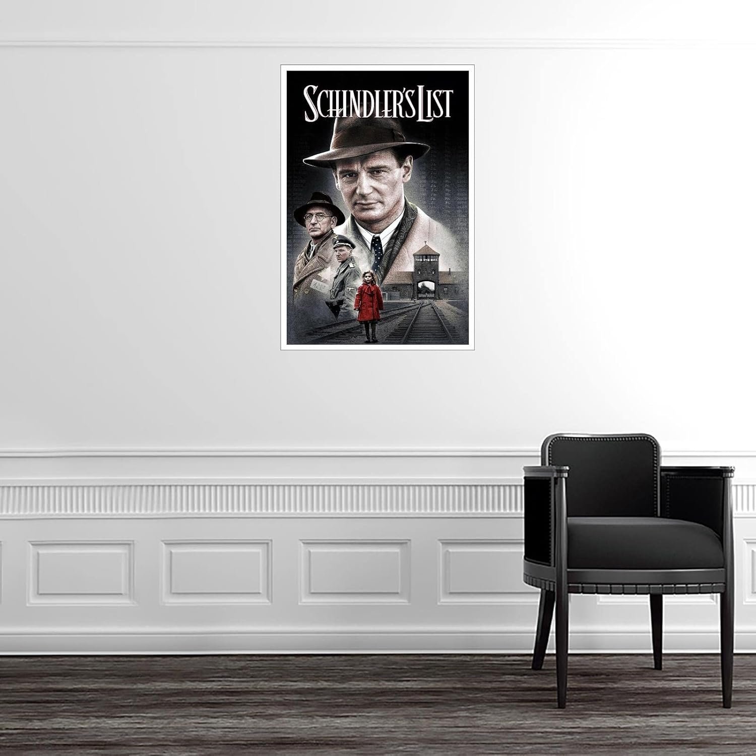 PAMVINT Schindler's List Movie Poster History Biography Drama Canvas Prints Classic Film Movie Poster Wall Art For Home Office Cinema Decorations Unframed 18"x12"