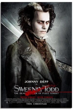 PAMVINT Sweeney Todd Wall Art Movie Poster Canvas Prints Poster For Home Office Living Room Decorations Unframed 36"x24"