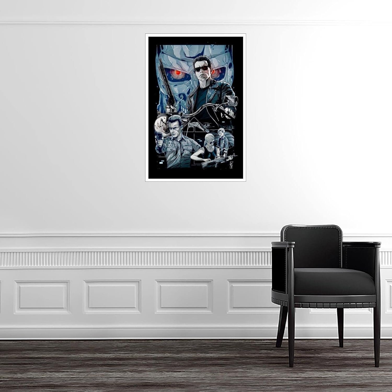 PAMVINT Terminator Canvas Prints Terminator:2 Judgment Day Classic Movie Poster Wall Art For Home Office Bedroom Decorations Unframed 12"x8"