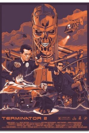 PAMVINT Terminator Poster Terminator:2 Judgment Day Canvas Prints Classic Movie Wall Art For Home Office Bedroom Decorations Unframed 24"x16"