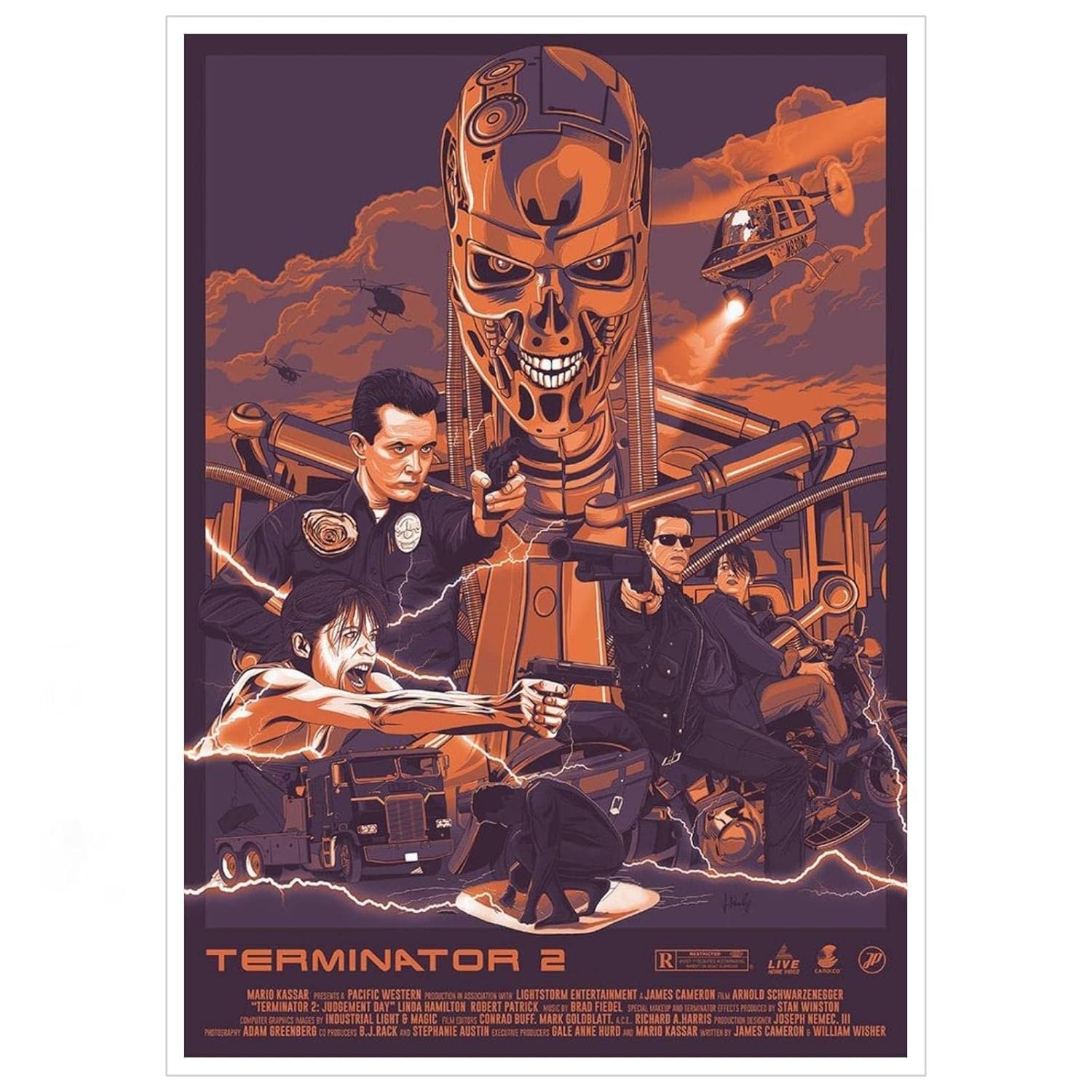 PAMVINT Terminator Poster Terminator:2 Judgment Day Canvas Prints Classic Movie Wall Art For Home Office Bedroom Decorations Unframed 24"x16"