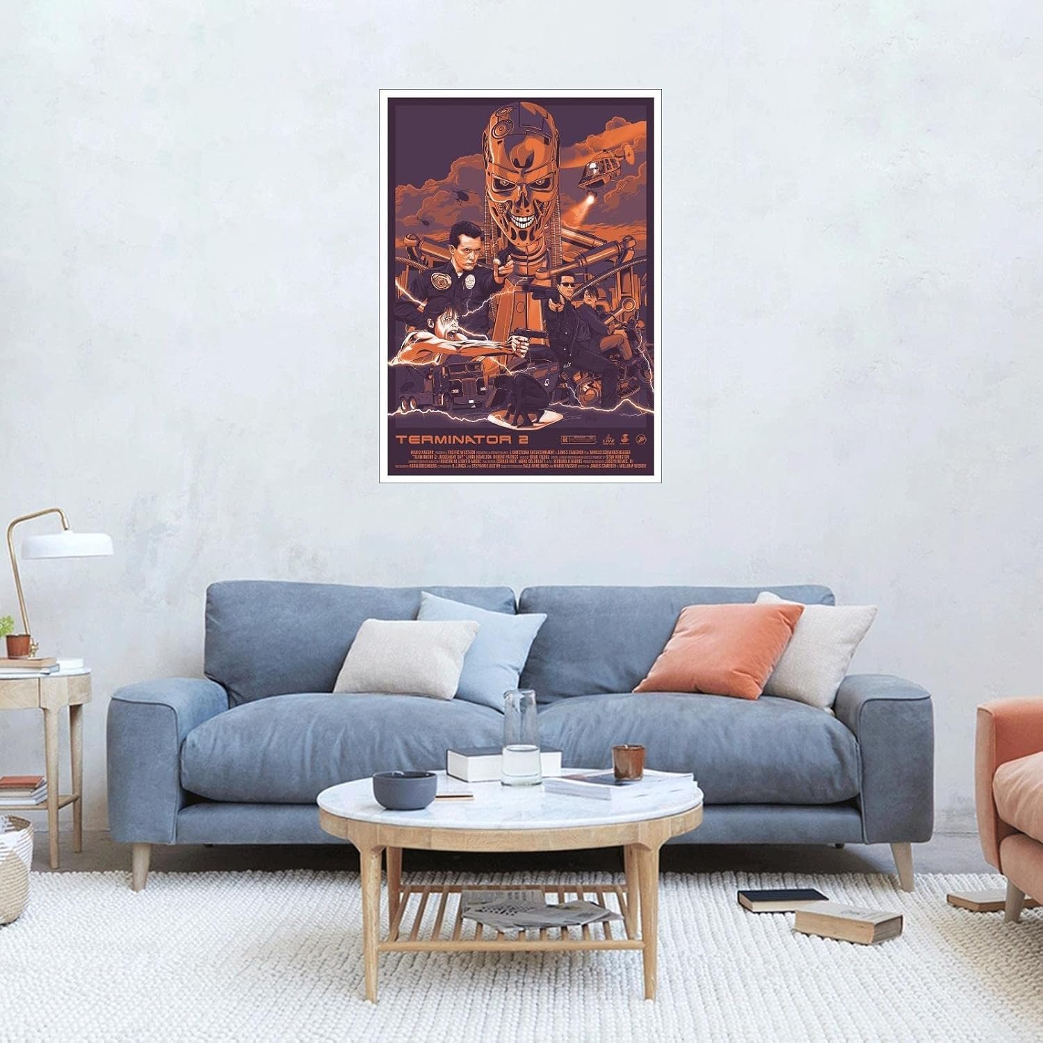 PAMVINT Terminator Poster Terminator:2 Judgment Day Canvas Prints Classic Movie Wall Art For Home Office Bedroom Decorations Unframed 24"x16"