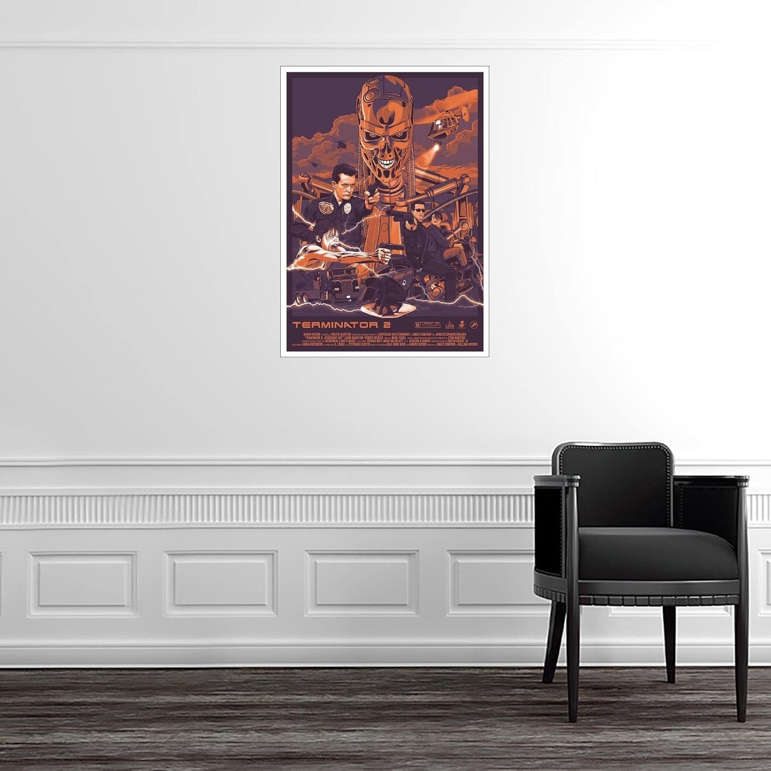 PAMVINT Terminator Poster Terminator:2 Judgment Day Canvas Prints Classic Movie Wall Art For Home Office Bedroom Decorations Unframed 24"x16"