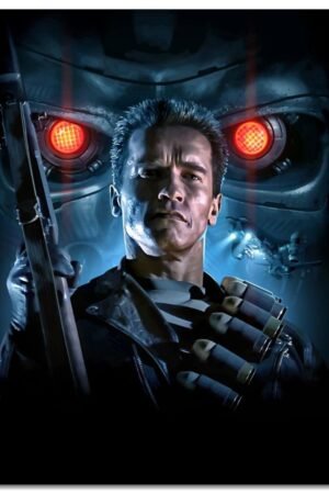 PAMVINT Terminator Poster Terminator:2 Judgment Day Canvas Prints Classic Movie Wall Art For Home Office Living Room Decorations Unframed 32"x24"