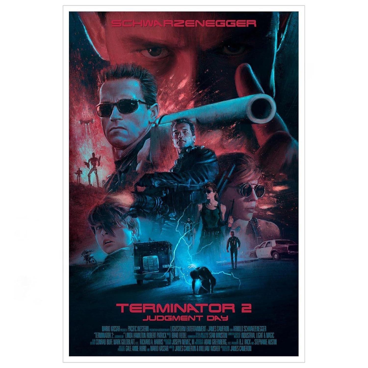 PAMVINT Terminator Wall Art Terminator:2 Judgment Day Canvas Prints Classic Movie Poster For Home Office Living Room Decorations Unframed 36"x24"