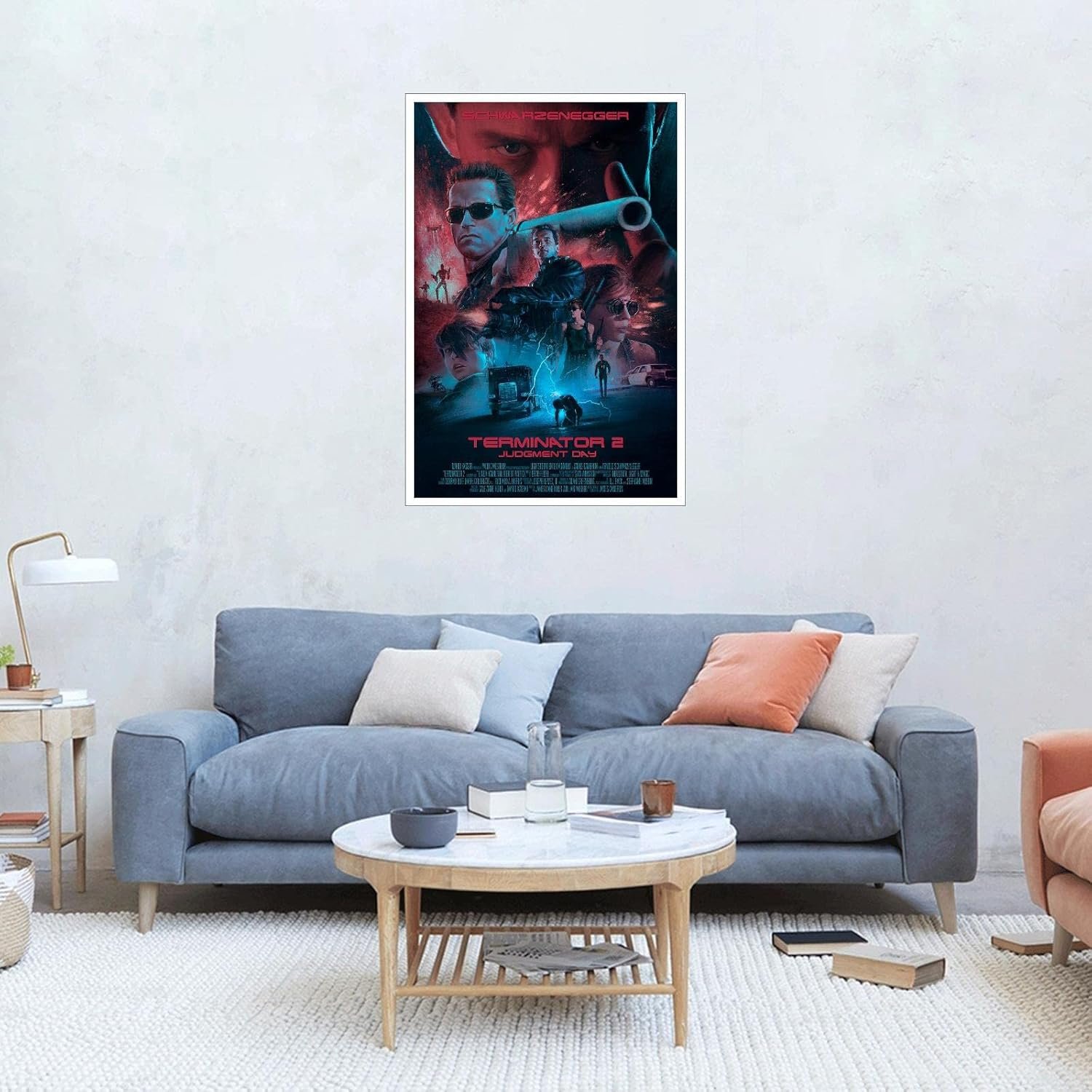 PAMVINT Terminator Wall Art Terminator:2 Judgment Day Canvas Prints Classic Movie Poster For Home Office Living Room Decorations Unframed 36"x24"