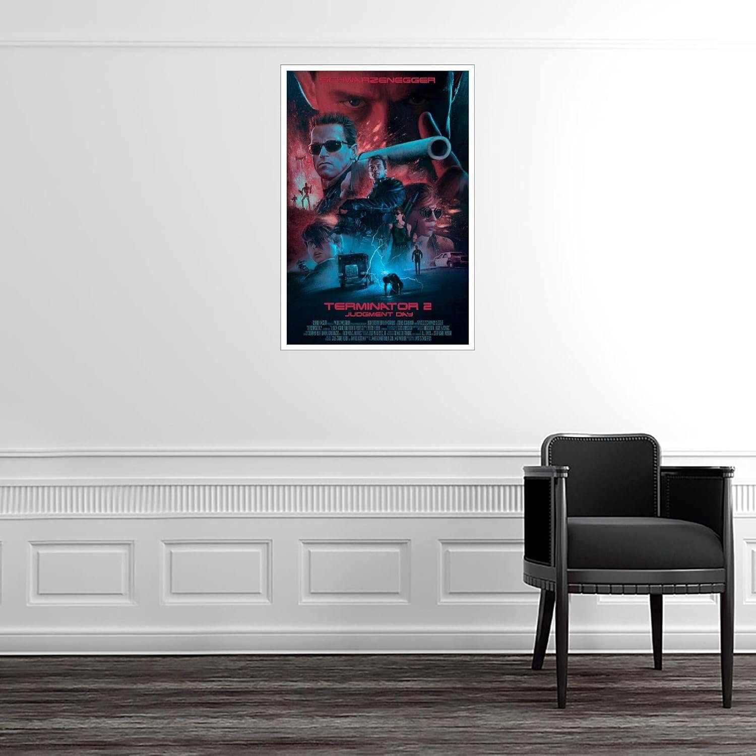 PAMVINT Terminator Wall Art Terminator:2 Judgment Day Canvas Prints Classic Movie Poster For Home Office Living Room Decorations Unframed 36"x24"