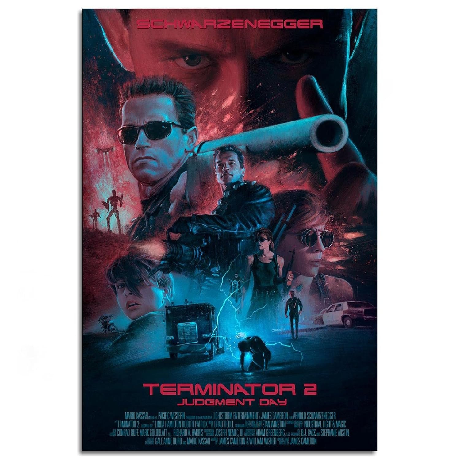 PAMVINT Terminator Wall Art Terminator:2 Judgment Day Canvas Prints Classic Movie Poster For Home Office Living Room Decorations Unframed 36"x24"