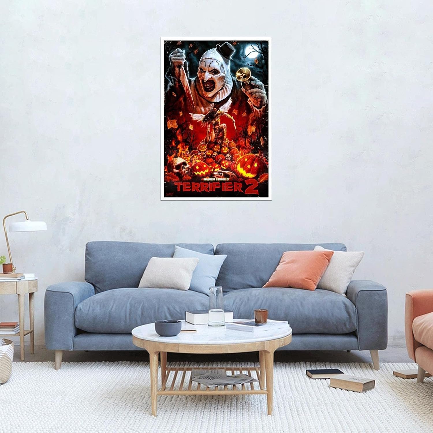 PAMVINT Terrifier 2 Poster Horror Movie Canvas Prints Theater Dorm Bedroom Aesthetic Poster Wall Art For Home Office Decorations Unframed 36"x24"
