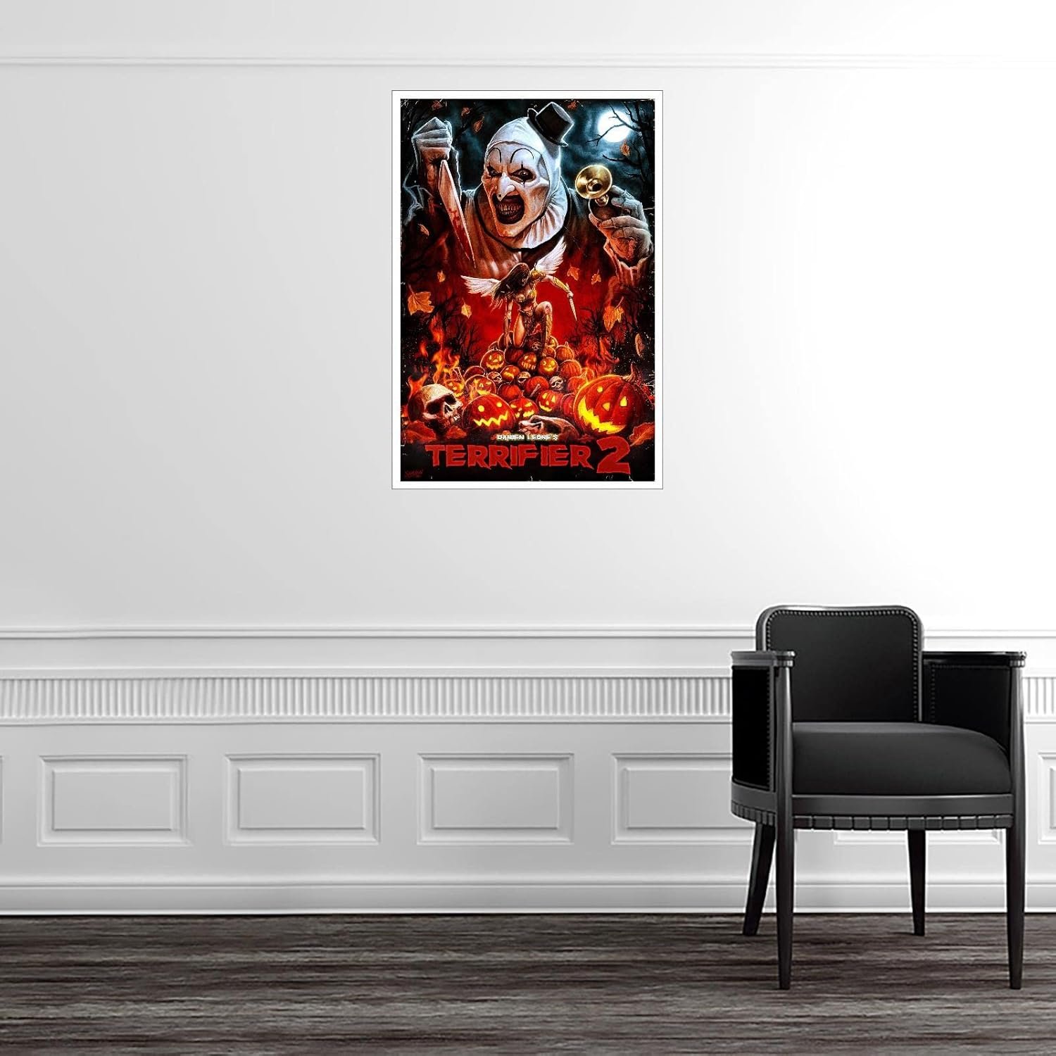 PAMVINT Terrifier 2 Poster Horror Movie Canvas Prints Theater Dorm Bedroom Aesthetic Poster Wall Art For Home Office Decorations Unframed 36"x24"