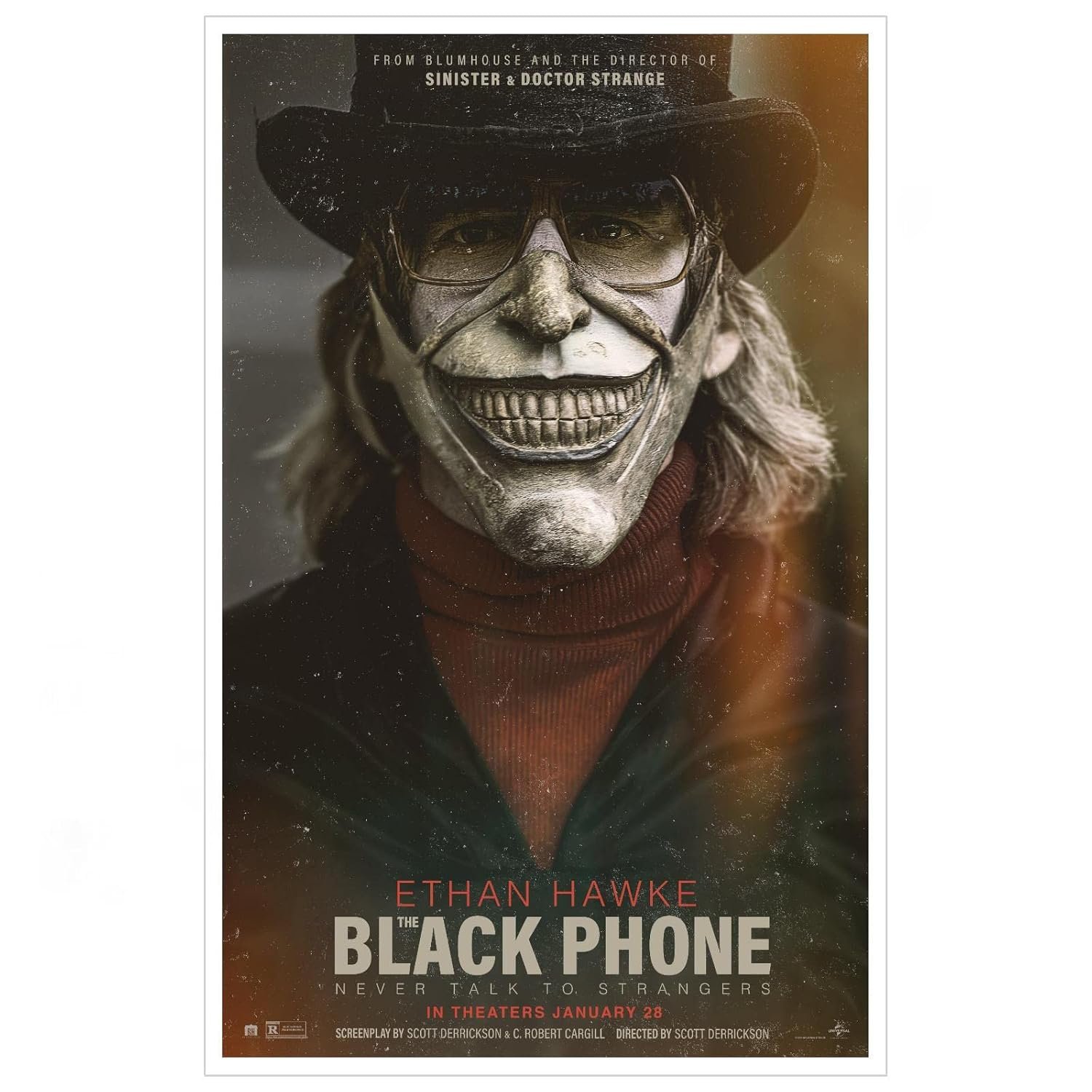 PAMVINT The Black Phone Movie Poster Horror Canvas Prints Cinema Dorm Bedroom Movie Promotional Still Poster Wall Art For Home Office Living Room Decorations Unframed 24"x16"