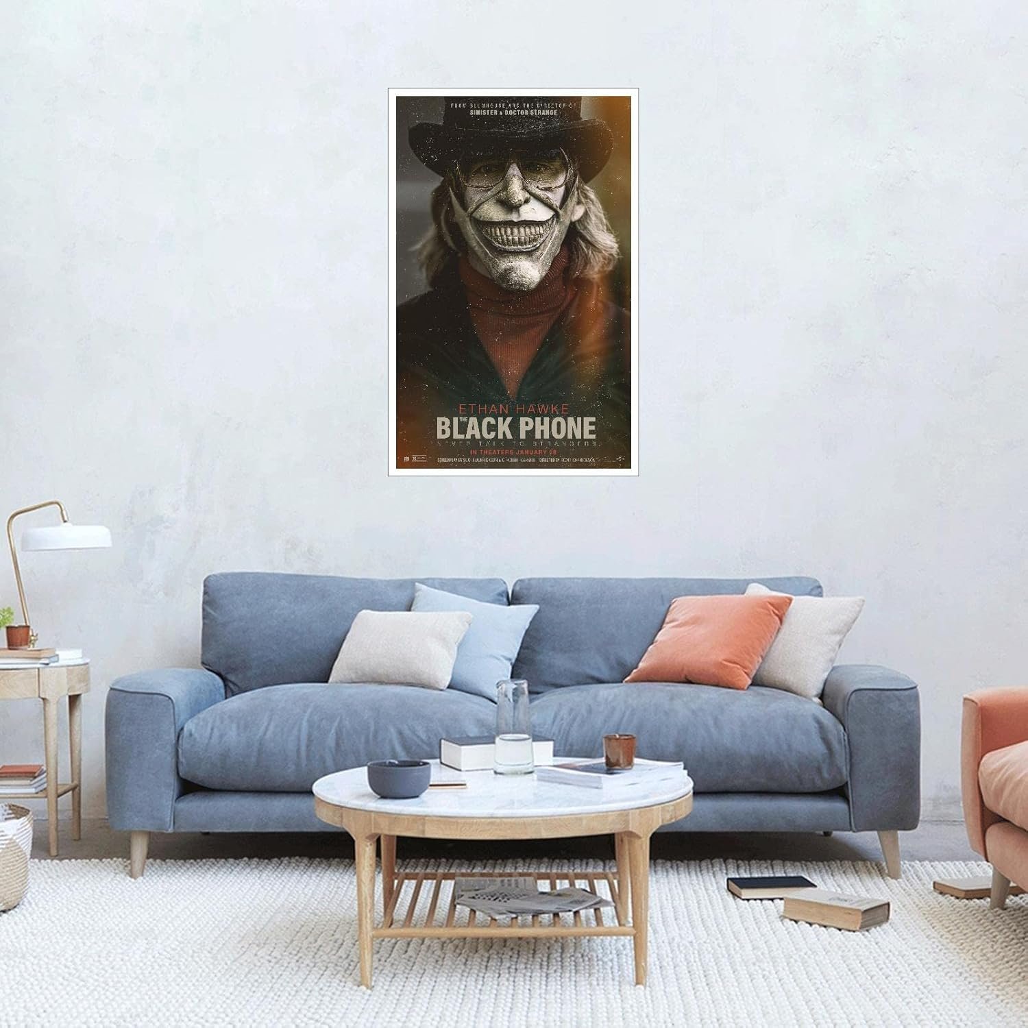 PAMVINT The Black Phone Movie Poster Horror Canvas Prints Cinema Dorm Bedroom Movie Promotional Still Poster Wall Art For Home Office Living Room Decorations Unframed 24"x16"