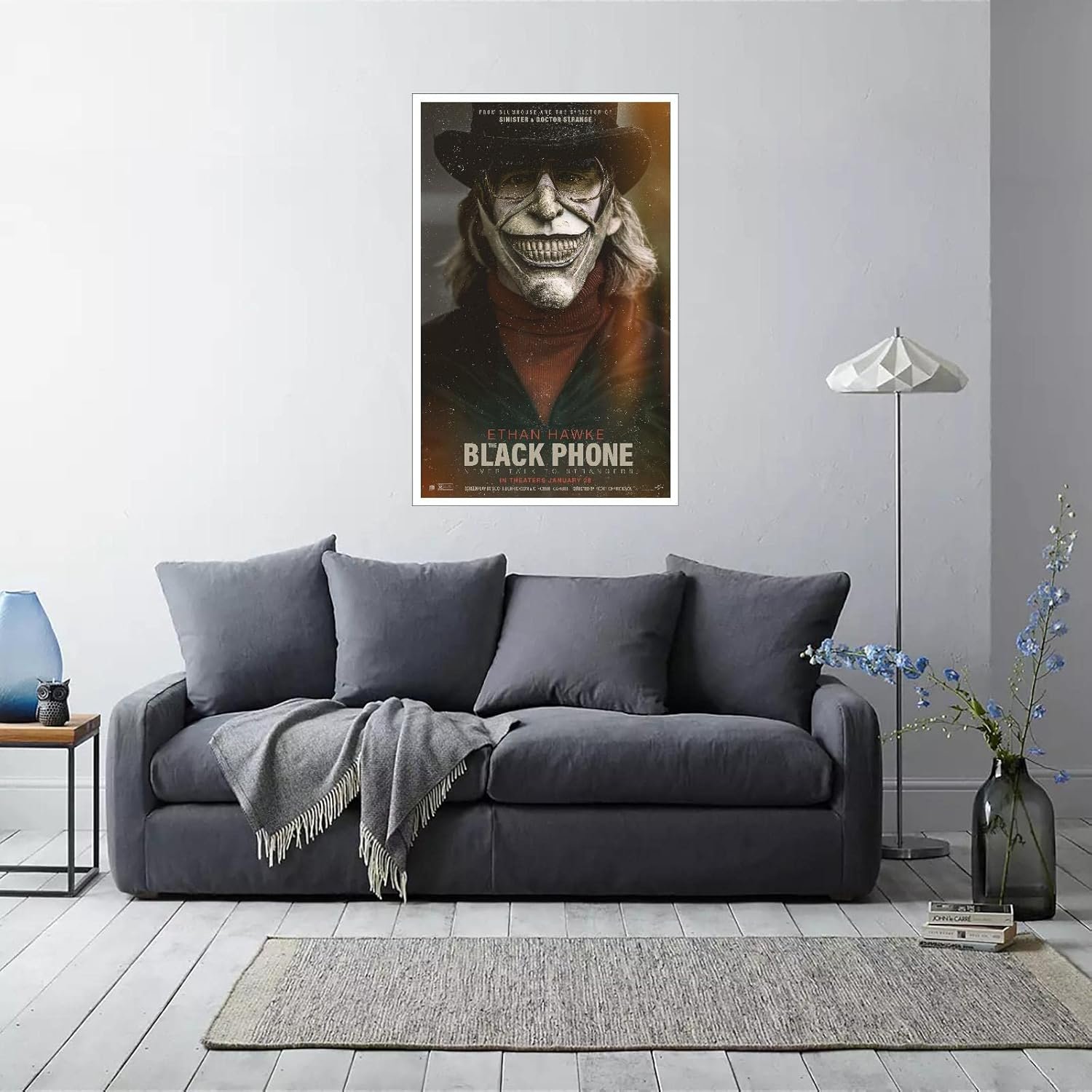 PAMVINT The Black Phone Movie Poster Horror Canvas Prints Cinema Dorm Bedroom Movie Promotional Still Poster Wall Art For Home Office Living Room Decorations Unframed 24"x16"