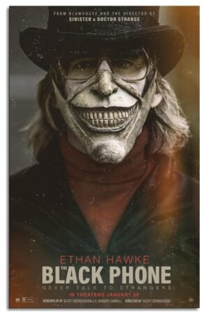 PAMVINT The Black Phone Movie Poster Horror Canvas Prints Cinema Dorm Bedroom Movie Promotional Still Poster Wall Art For Home Office Living Room Decorations Unframed 24"x16"