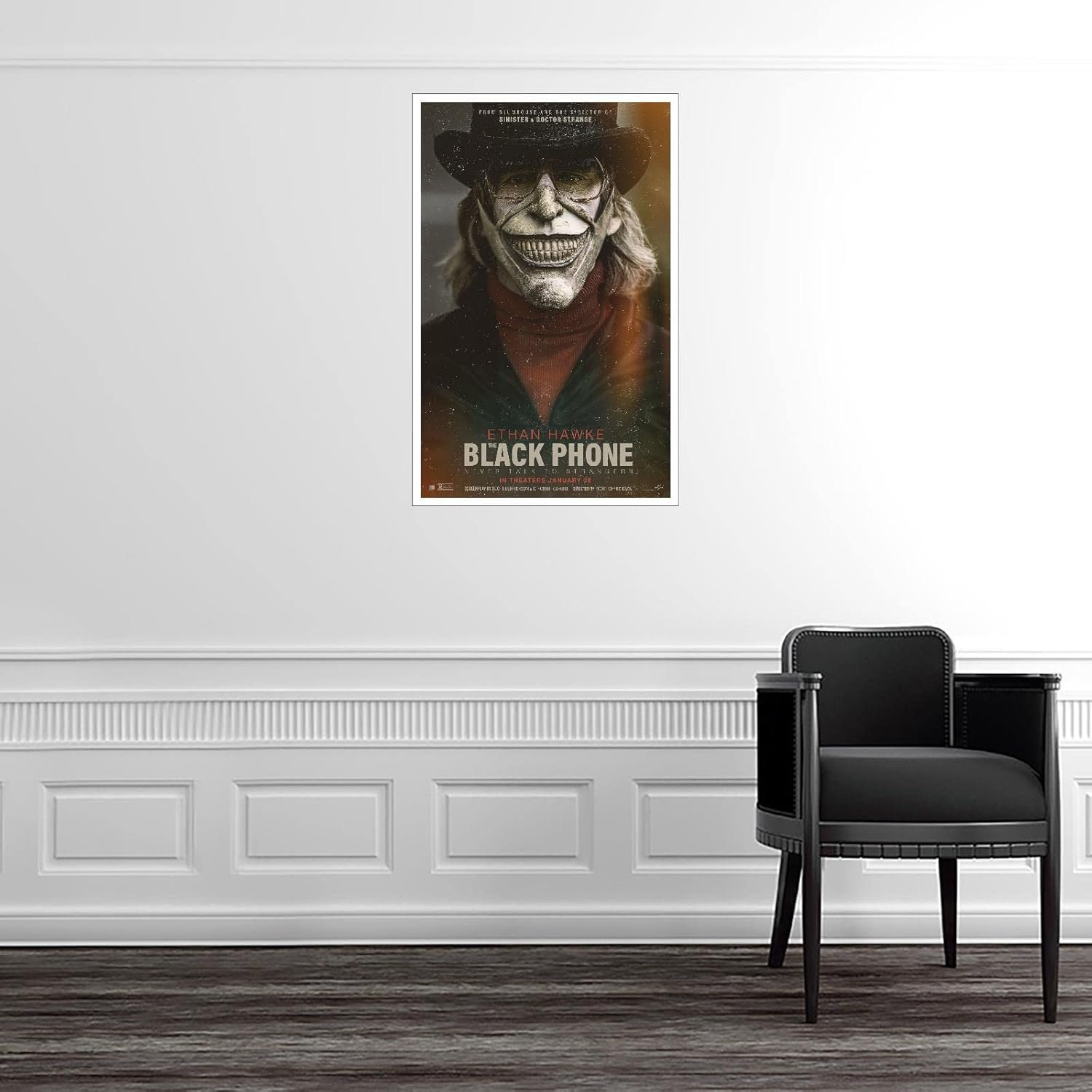 PAMVINT The Black Phone Movie Poster Horror Canvas Prints Cinema Dorm Bedroom Movie Promotional Still Poster Wall Art For Home Office Living Room Decorations Unframed 24"x16"