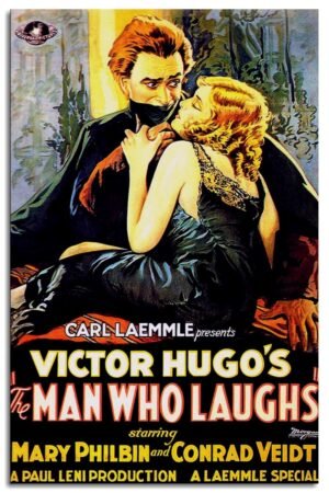 PAMVINT The Man Who Laughs Canvas Prints The Old Thriller Horror Movie Theater Dormitory Bedroom Aesthetic Poster Poster Wall Art For Home Office Decorations Unframed 18"x12"
