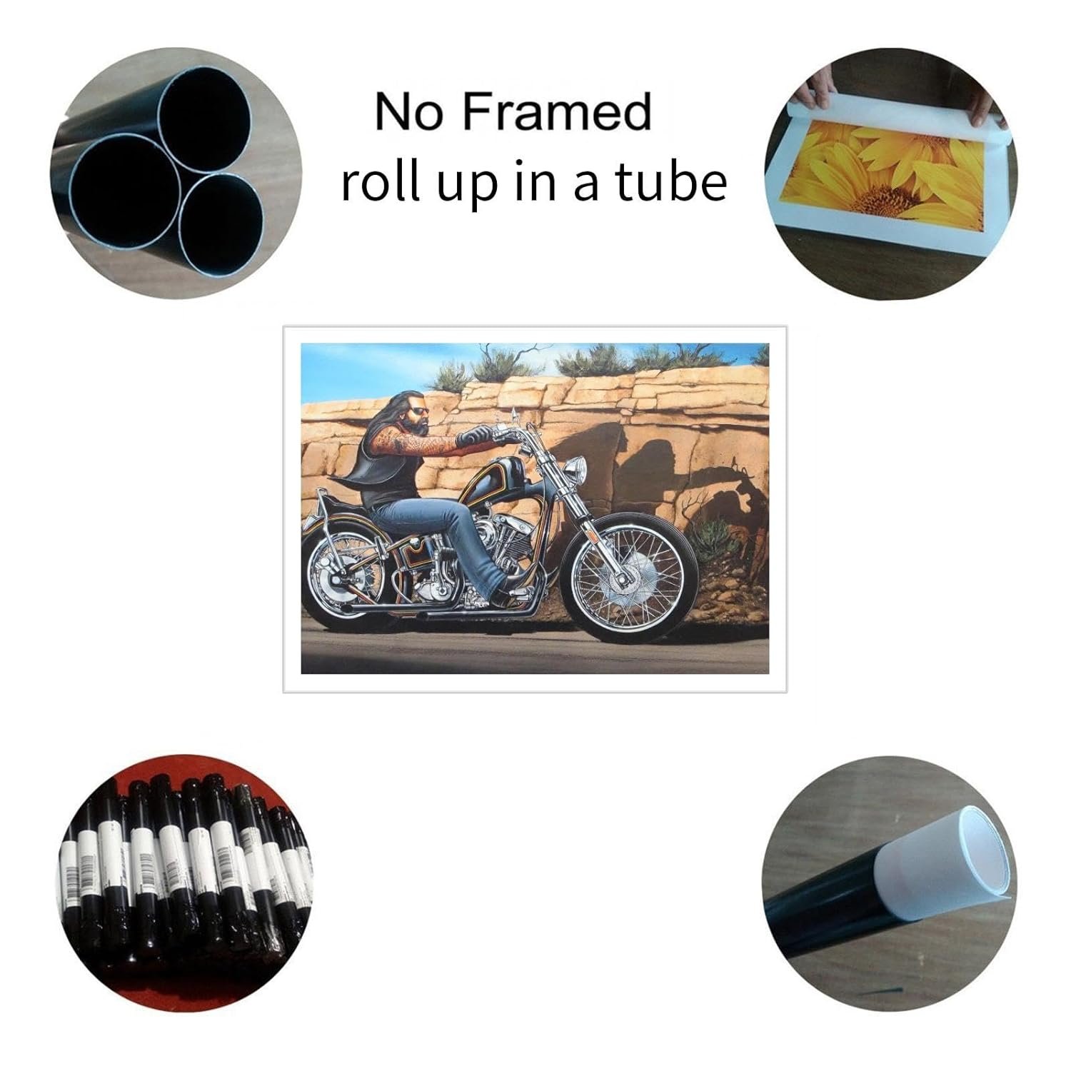 PAMVINT The Motorcycle Canvas Prints David Mann Motorcycle Riding Poster Wall Art For Home Office Living Room Unframed24 x16