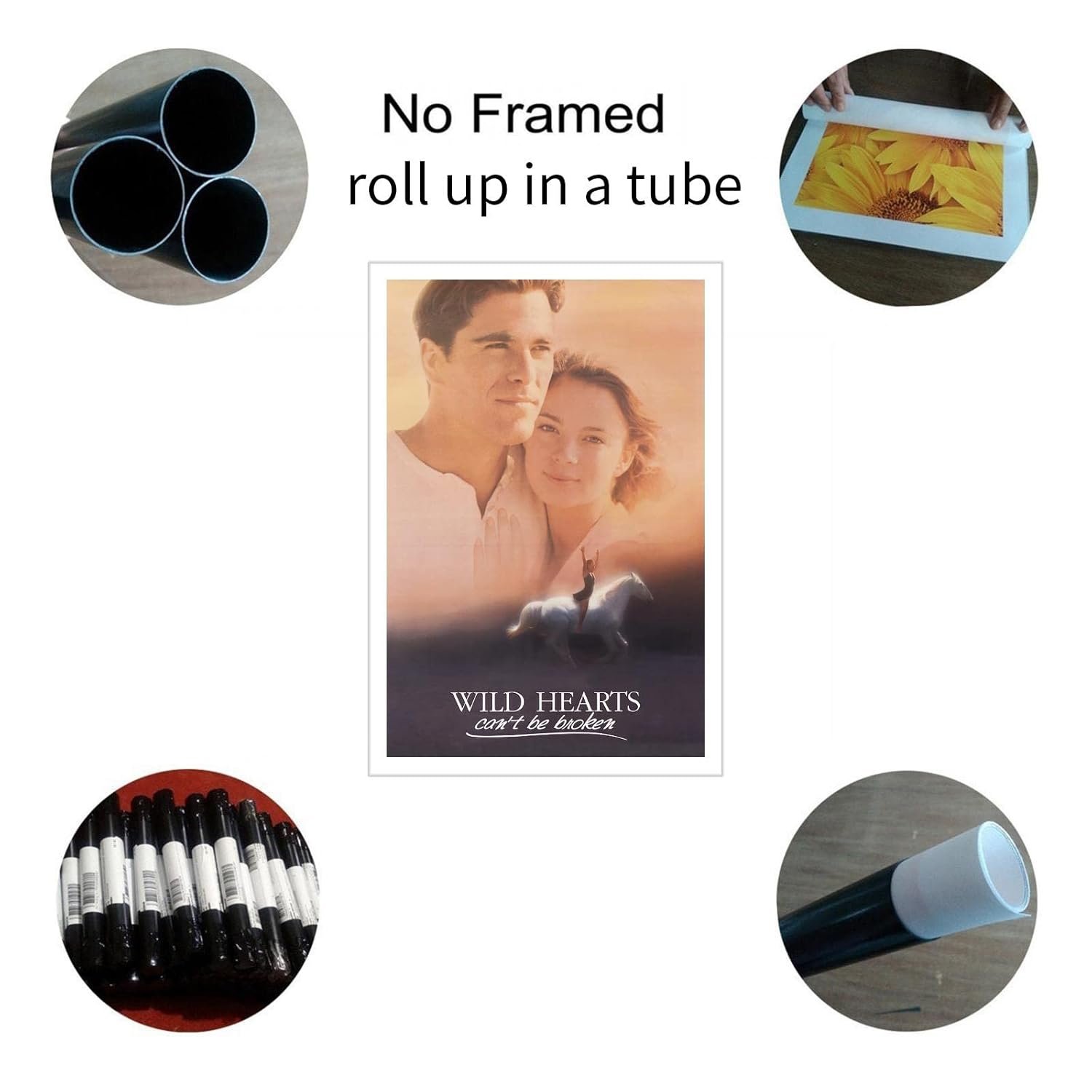 PAMVINT Wild Hearts Can't Be Broken Poster Classic Old Movie Poster Canvas Prints Wall Art For Home Office Bedroom Decorations Unframed 36"x24"