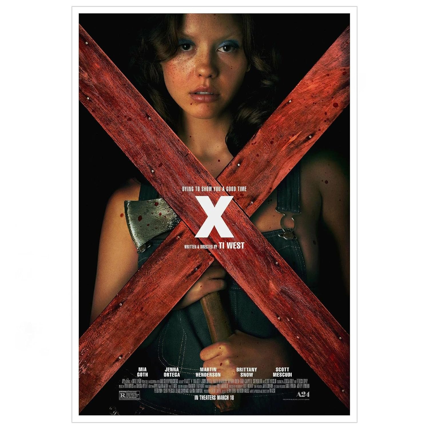 PAMVINT X Mia Goth Poster Pearl Canvas Prints Wall Art For Home Office Cinema Dorm album cover Decorations Unframed 18"x12"