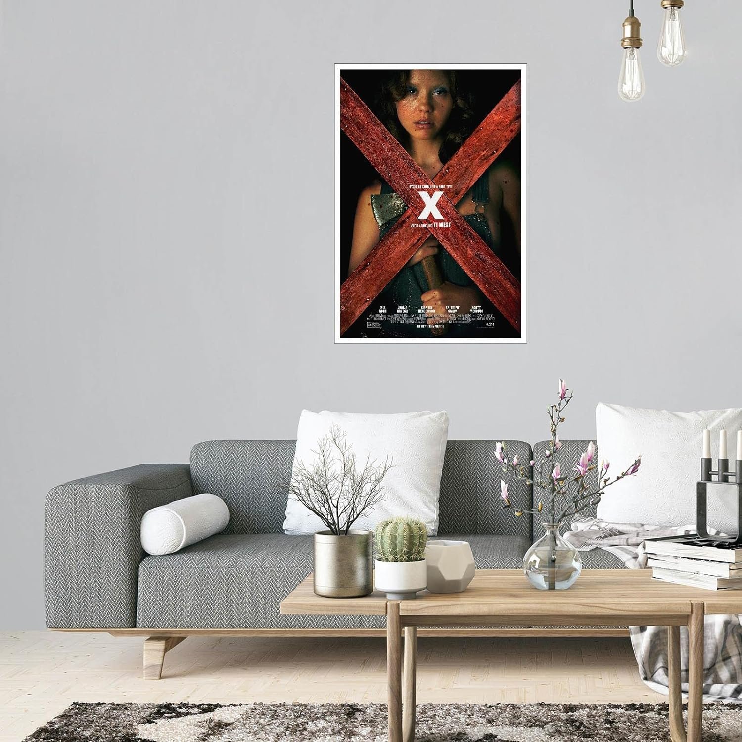 PAMVINT X Mia Goth Poster Pearl Canvas Prints Wall Art For Home Office Cinema Dorm album cover Decorations Unframed 18"x12"