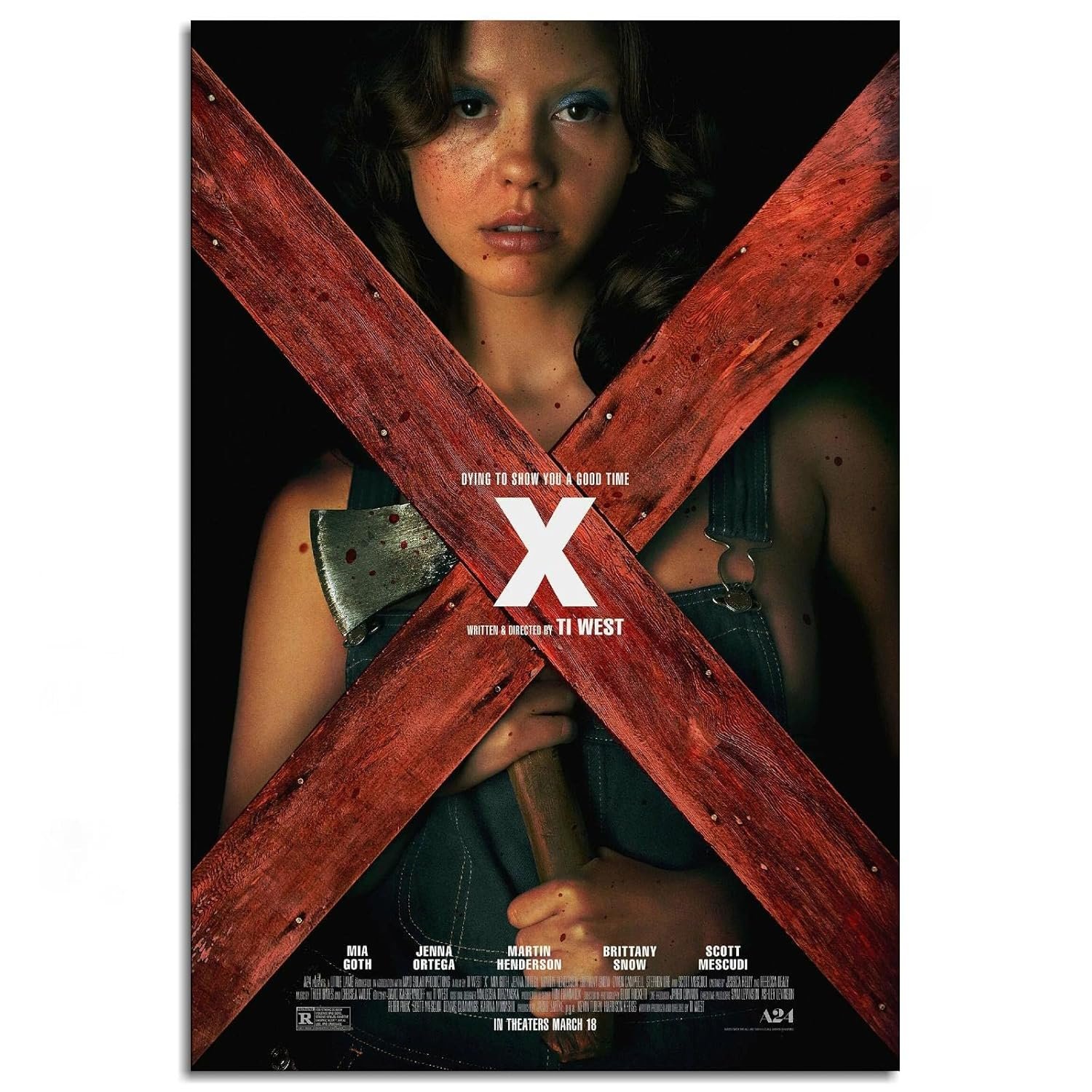 PAMVINT X Mia Goth Poster Pearl Canvas Prints Wall Art For Home Office Cinema Dorm album cover Decorations Unframed 18"x12"