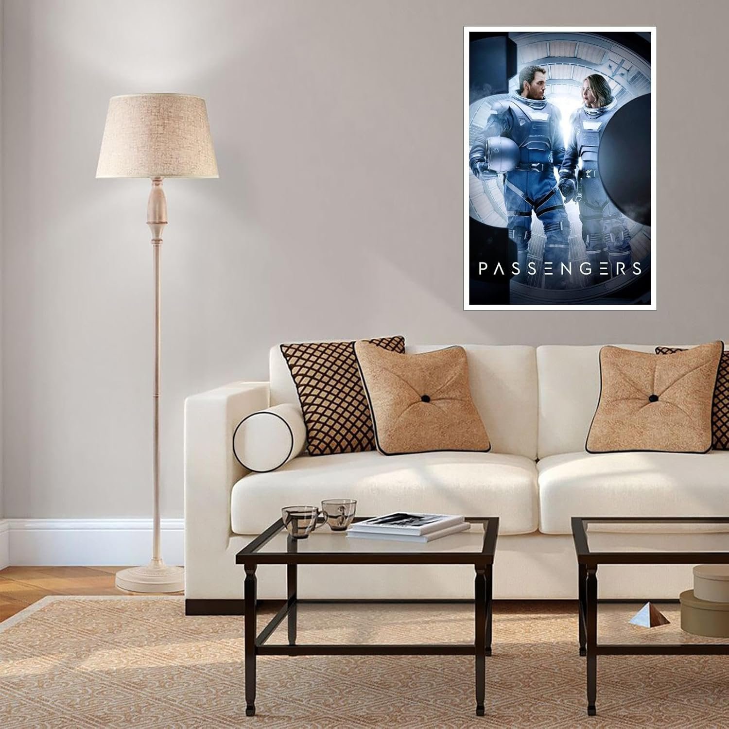 Passengers Movie Poster Canvas Prints Science Fiction Movies Space Adventures Poster Wall Art For Home Office Cinema Decorations Unframed 24"x16"