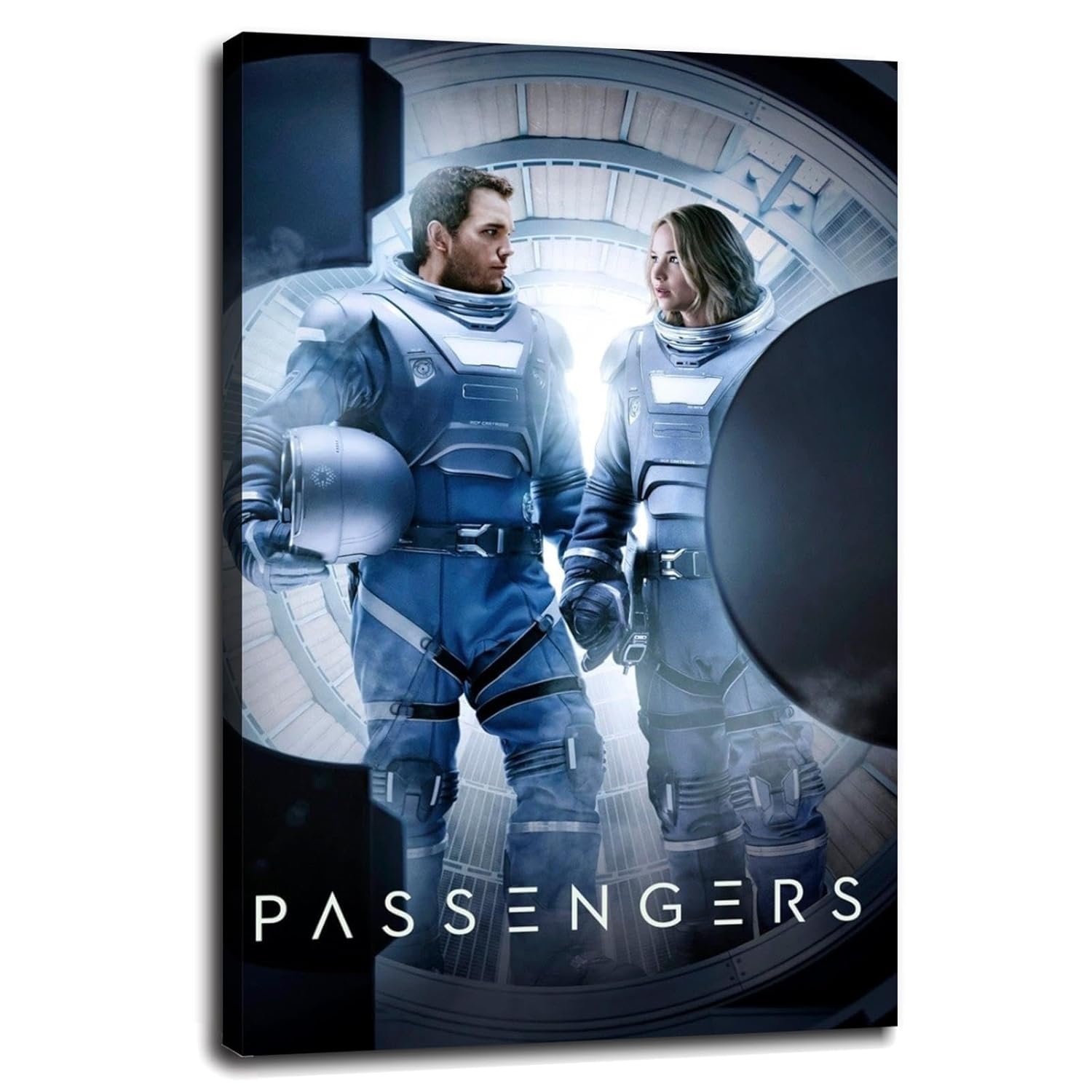 Passengers Movie Poster Canvas Prints Science Fiction Movies Space Adventures Poster Wall Art For Home Office Cinema Decorations Unframed 24"x16"