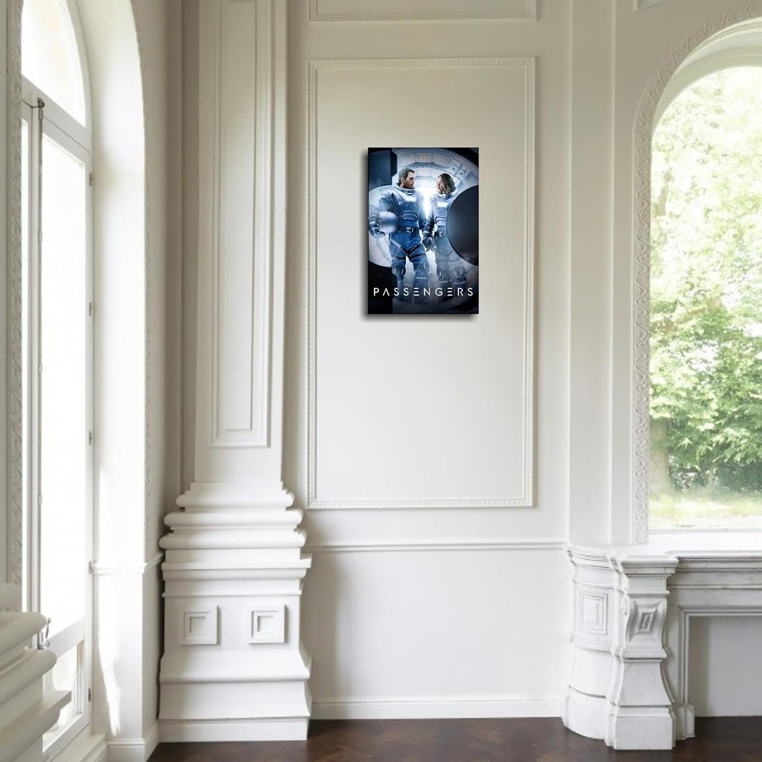 Passengers Movie Poster Canvas Prints Science Fiction Movies Space Adventures Poster Wall Art For Home Office Cinema Decorations Unframed 24"x16"