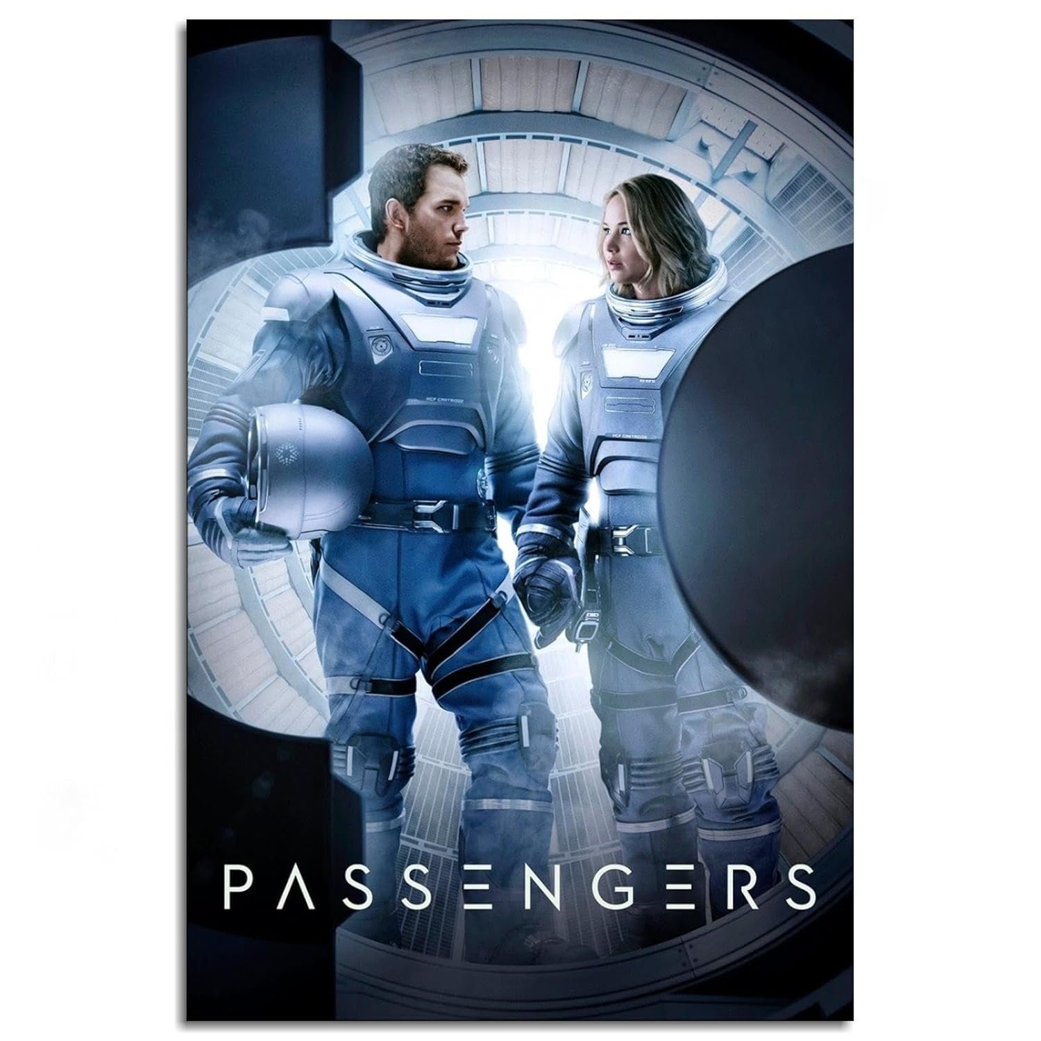 Passengers Movie Poster Canvas Prints Science Fiction Movies Space Adventures Poster Wall Art For Home Office Cinema Decorations Unframed 24"x16"