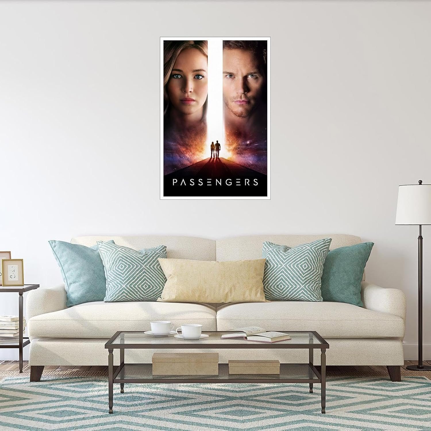 Passengers Movie Poster Science Fiction Movies Canvas Prints Adventures Poster Wall Art For Home Office Bedroom Decorations Unframed 24"x16"