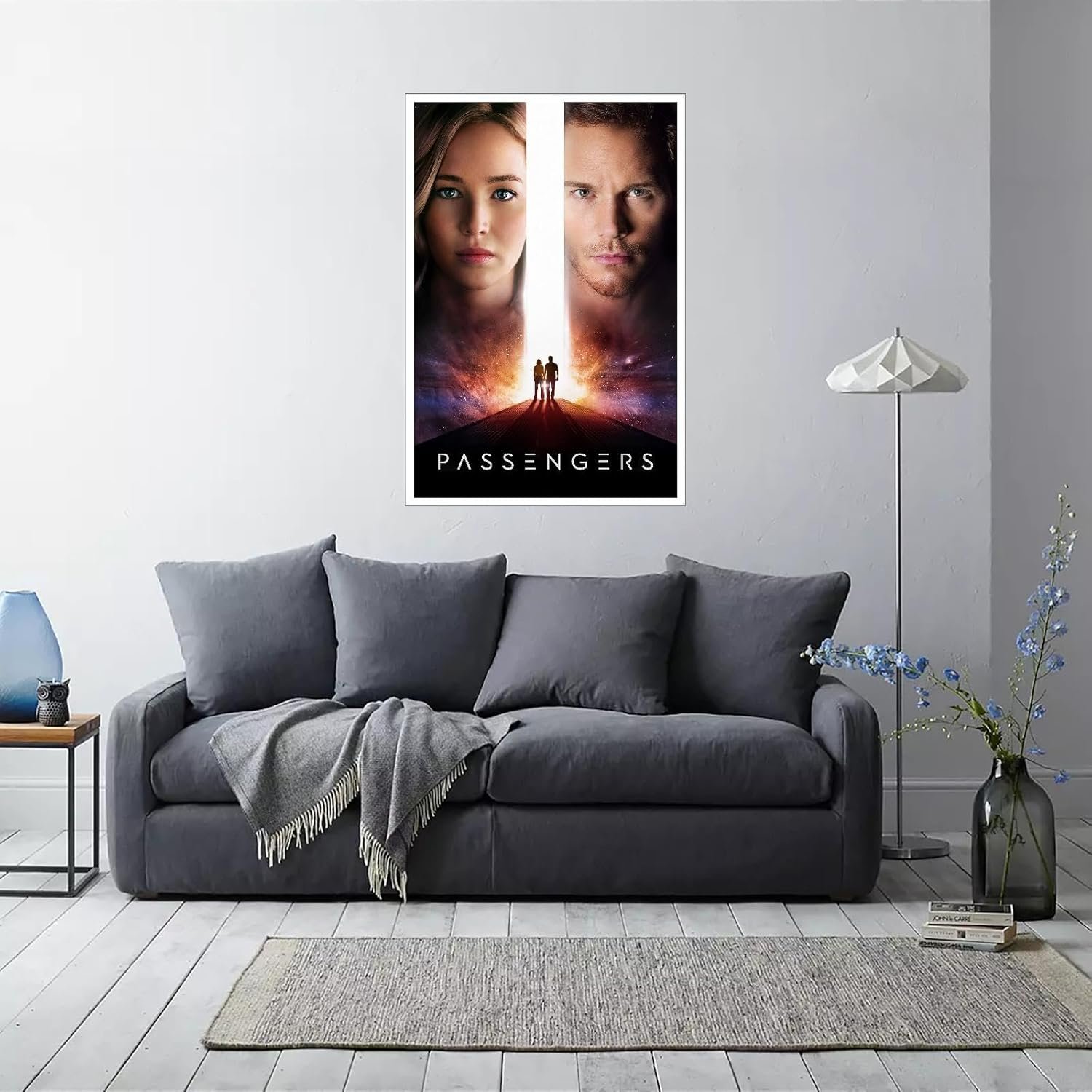 Passengers Movie Poster Science Fiction Movies Canvas Prints Adventures Poster Wall Art For Home Office Bedroom Decorations Unframed 24"x16"