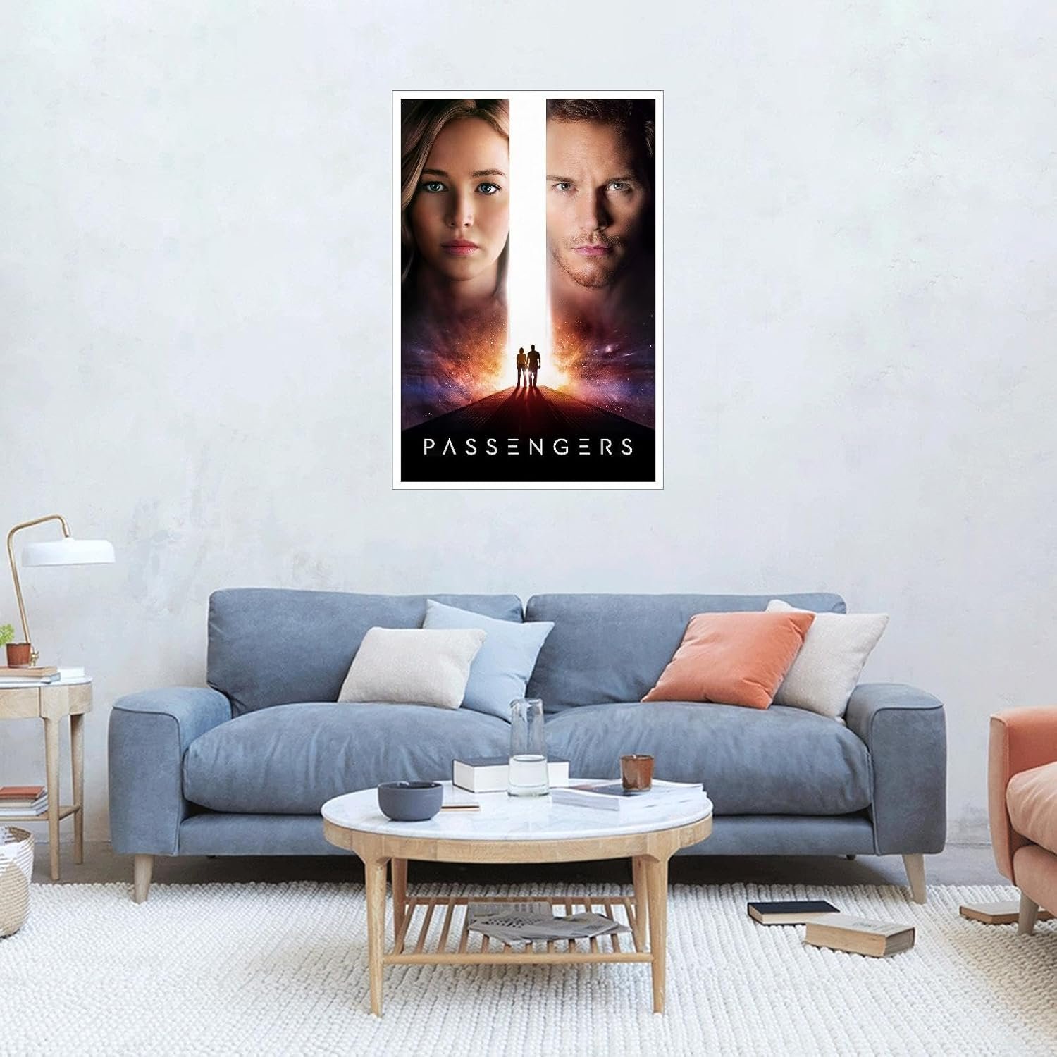 Passengers Movie Poster Science Fiction Movies Canvas Prints Adventures Poster Wall Art For Home Office Bedroom Decorations Unframed 24"x16"