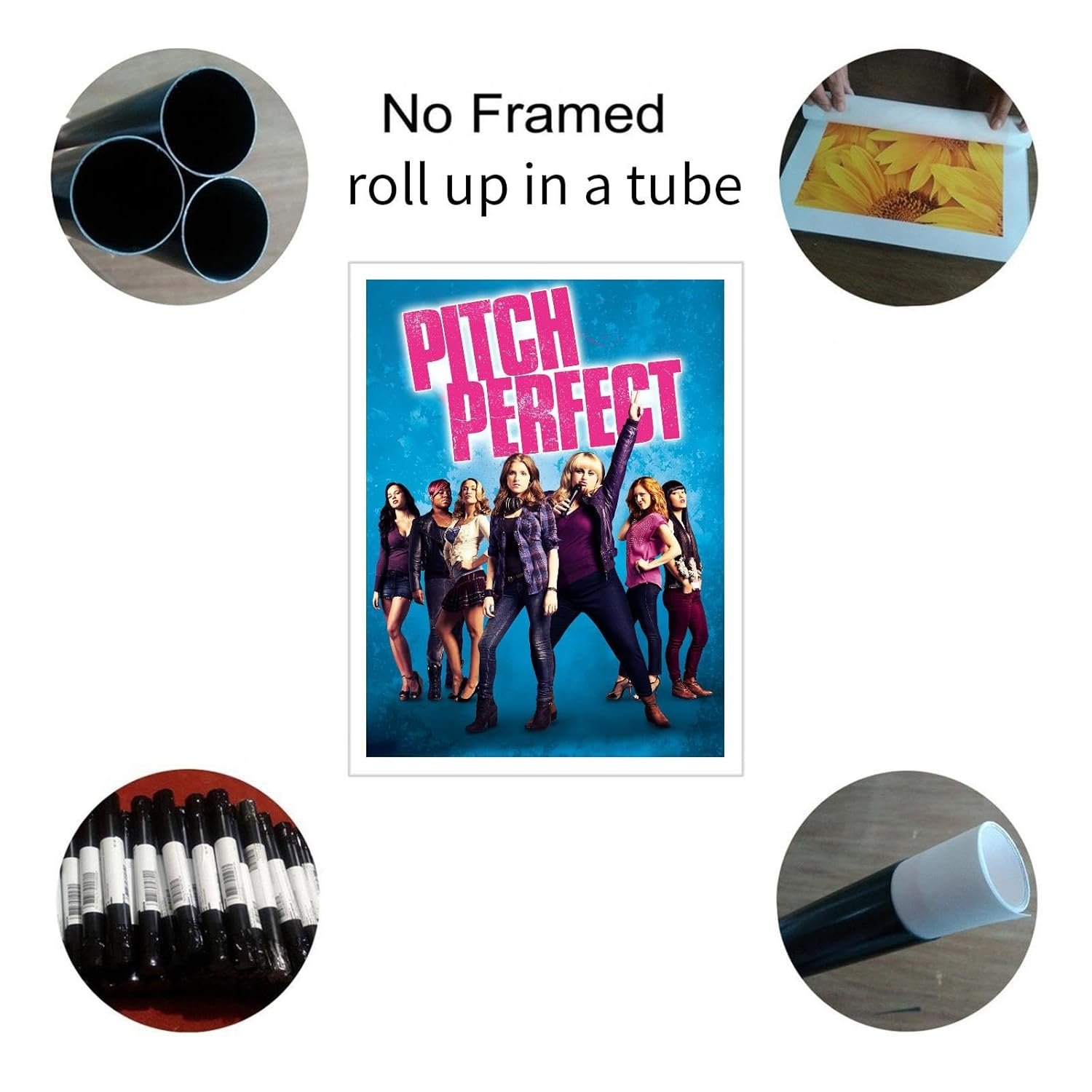 Pitch Perfect Movie Poster Poster Musical Comedy Canvas Prints Love Movies Wall Art For Home Office Cinema Decorations Unframed 10"x8"