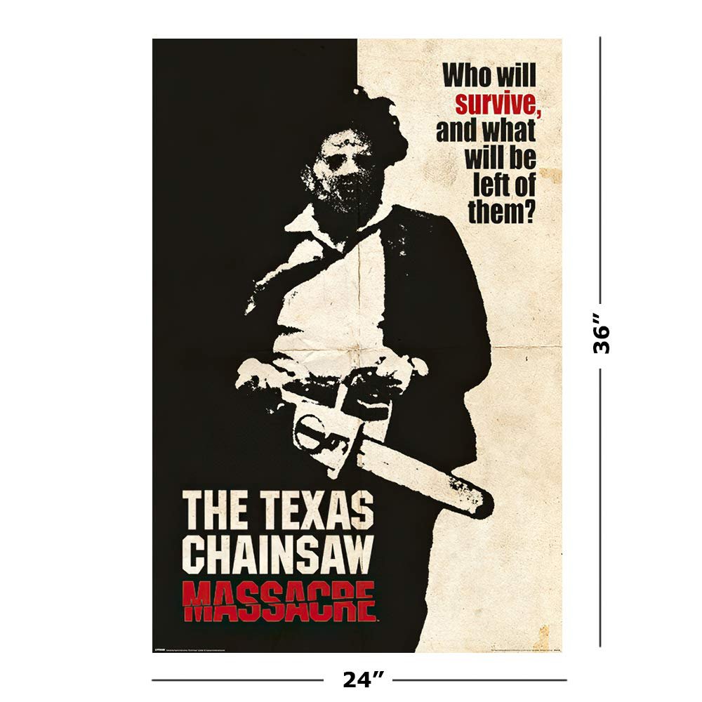 POSTER STOP ONLINE The Texas Chainsaw Massacre - Movie Poster (Leatherface - Who Will Survive...) (Size: 24" x 36")