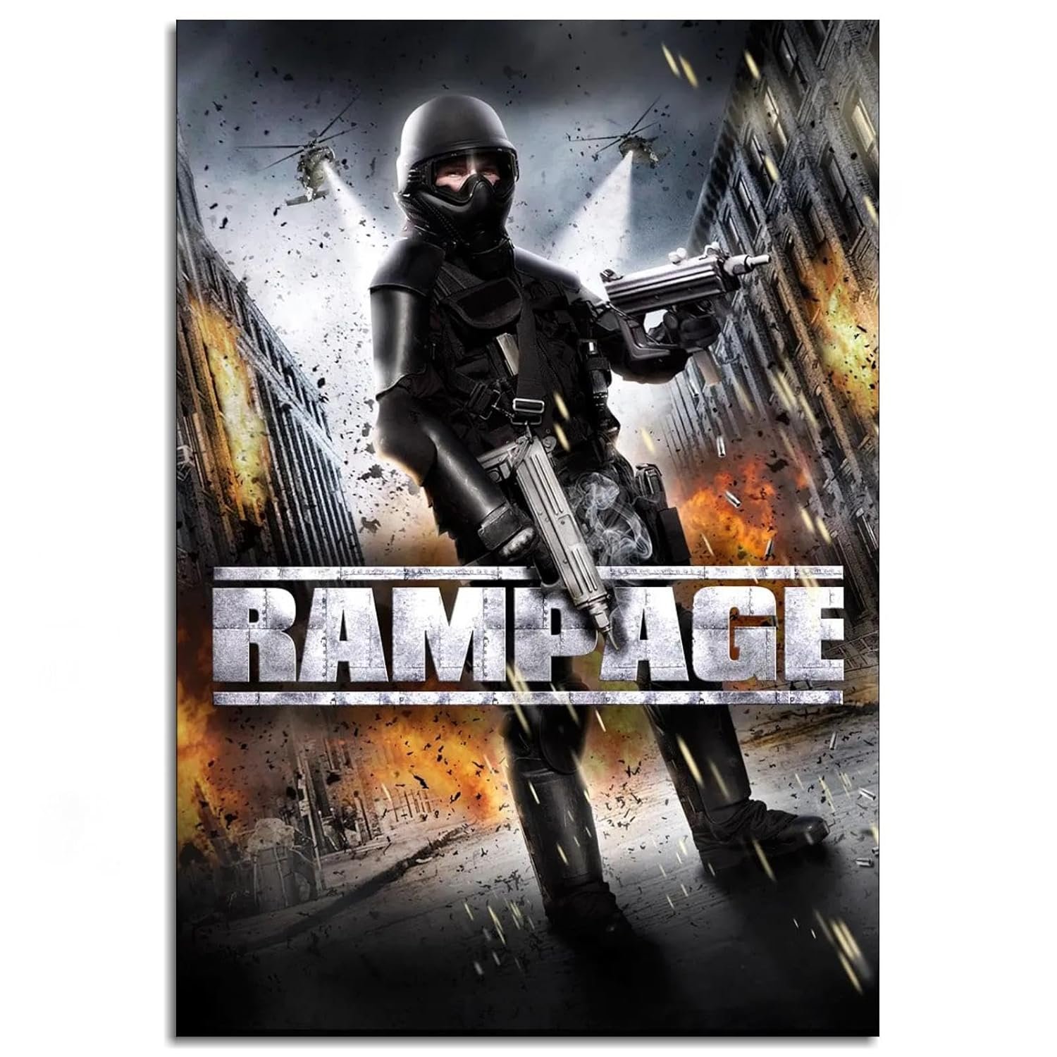 Rampage Movie Poster Wall Art Action Movies Canvas Prints Poster For Home Office Cinema Decorations With Framed 30"x20"