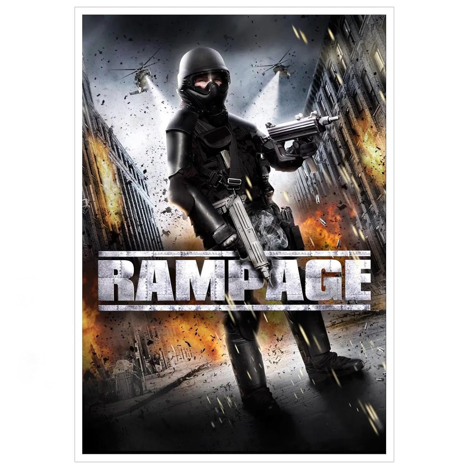 Rampage Movie Poster Wall Art Action Movies Canvas Prints Poster For Home Office Cinema Decorations With Framed 30"x20"
