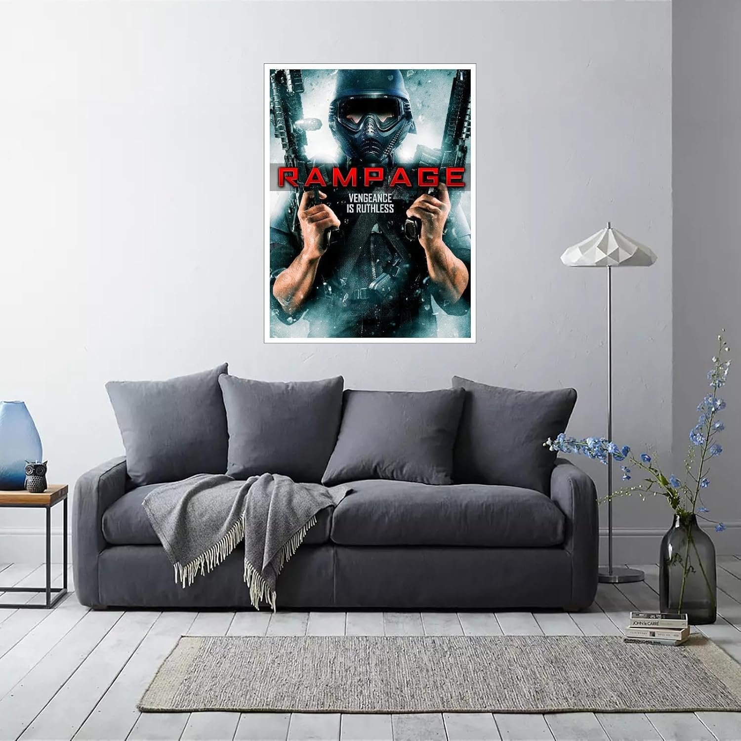 Rampage Movie Poster Wall Art Action Movies Canvas Prints Poster For Home Office Cinema Decorations Unframed 32"x24"