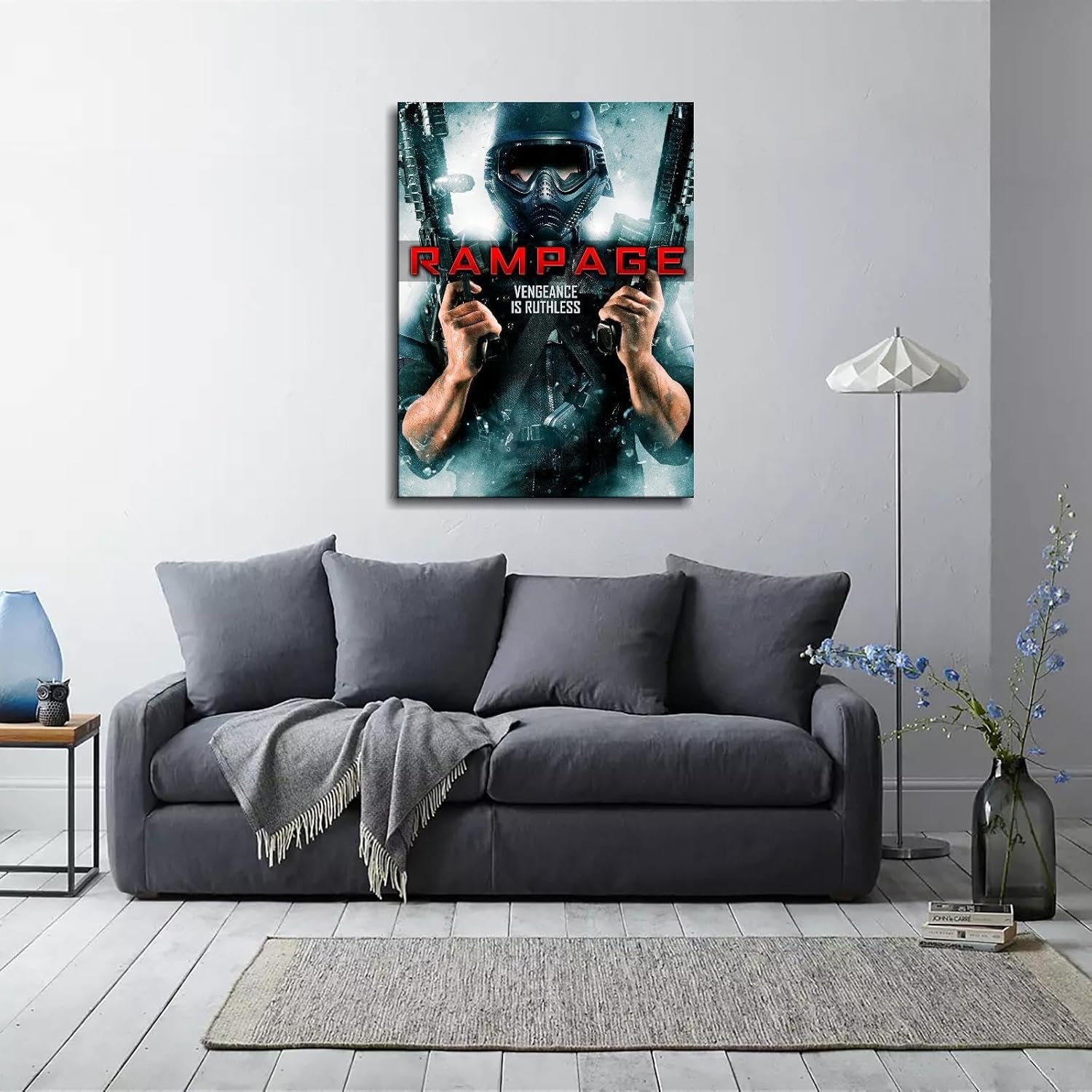 Rampage Movie Poster Wall Art Action Movies Canvas Prints Poster For Home Office Cinema Decorations Unframed 32"x24"