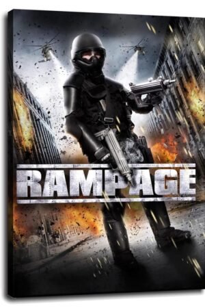 Rampage Movie Poster Wall Art Action Movies Canvas Prints Poster For Home Office Cinema Decorations With Framed 30"x20"